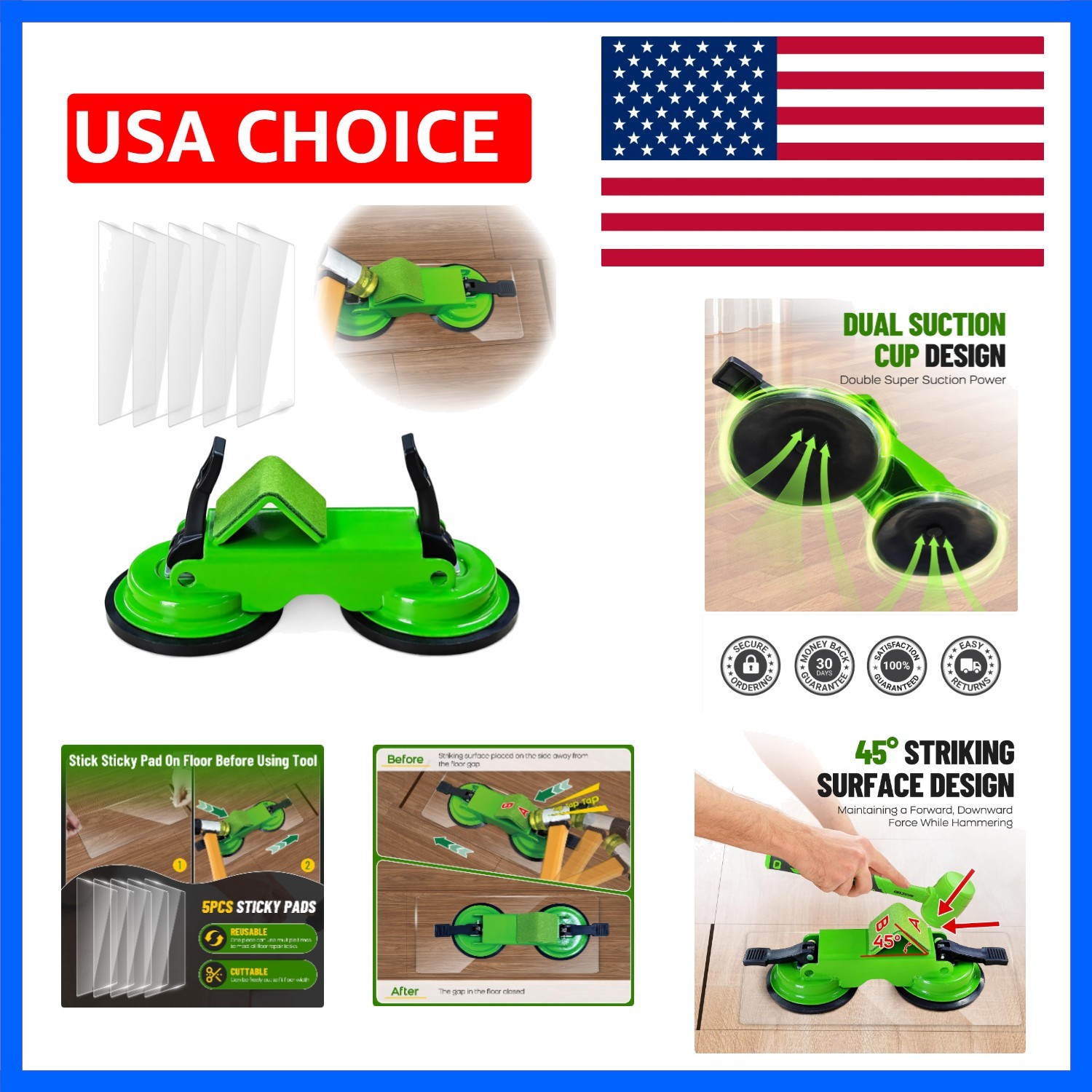 Heavy Duty Floor Gap Fixer Tool, 45° Striking Surface Floor Gap Repair Tool w…