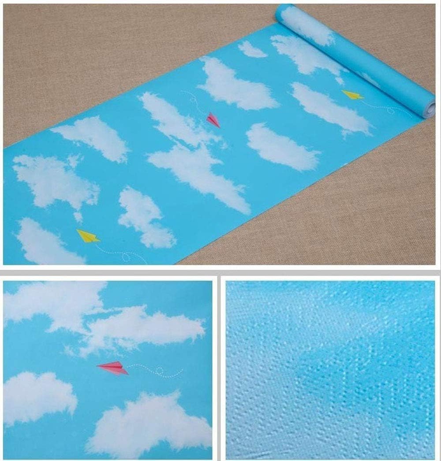PoetryHome Self Adhesive Blue Sky Contact Paper Wallpaper for Walls Nursery K…