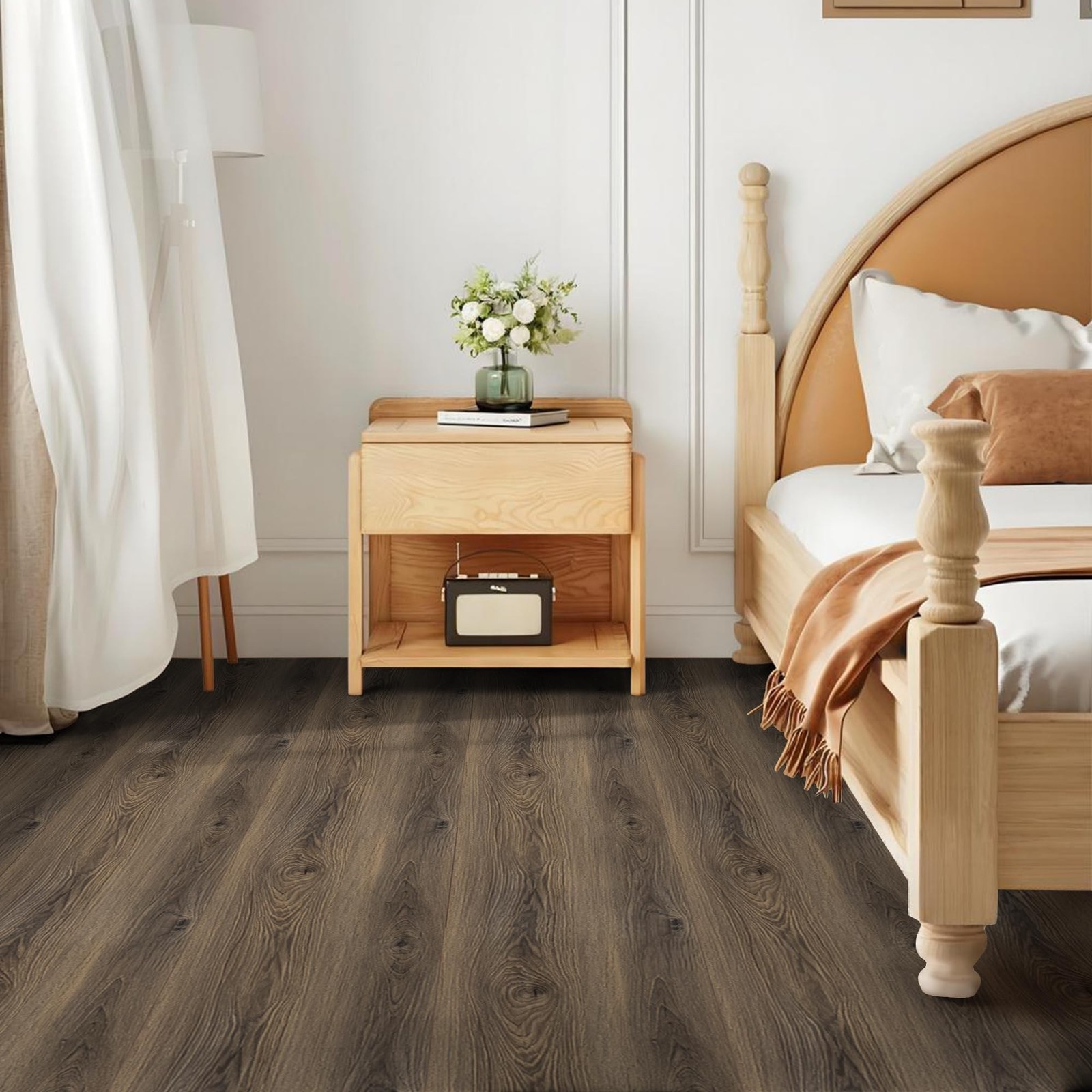 Dureidos Peel and Stick Floor Tiles: 11.8″ x 138″ Waterproof Vinyl Flooring R…