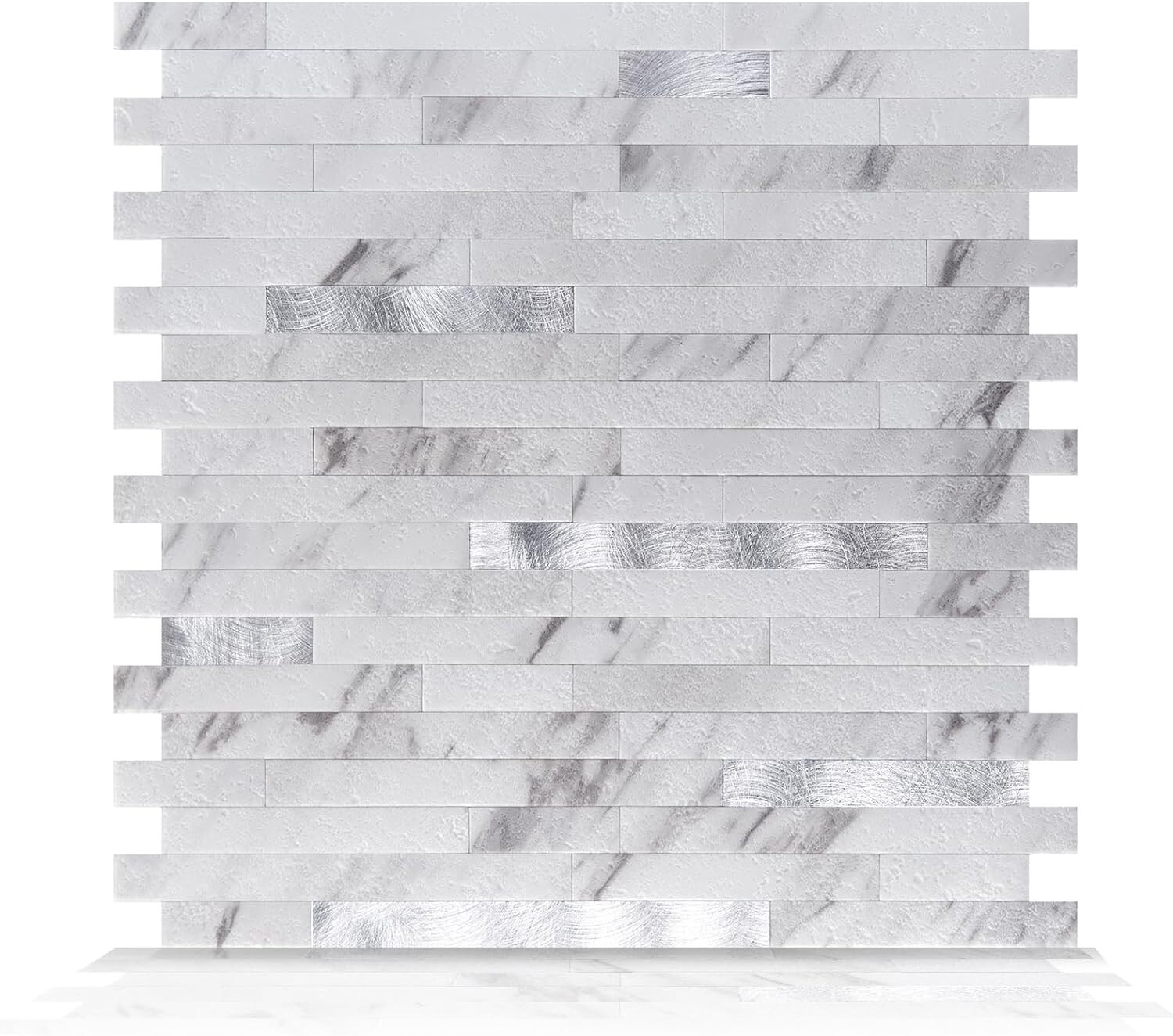 Waterproof Volakas White Stone Backsplash Tile – Durable Peel & Stick Solution