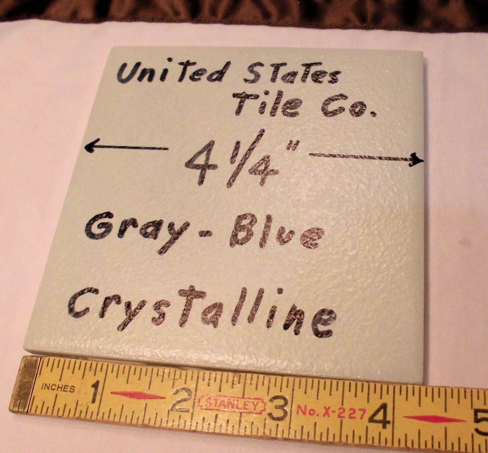 5 pcs. *Gray-Blue* Ceramic Tiles 4-1/4″ Crystal Glazed – Prestige, New Stock