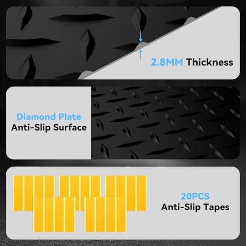 Black 2.8mm Thickened PVC Flooring Roll for Garage Floor Mats 10×20 FT