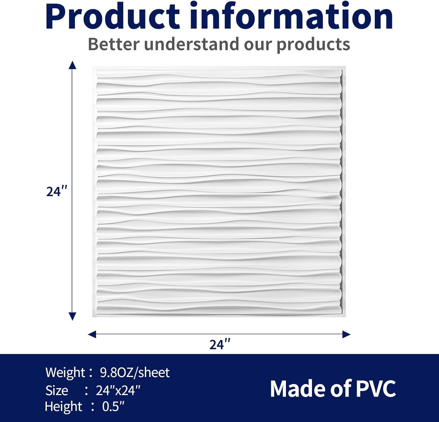 Premium 3D Ceiling Tiles 24×24, 12-Pack Waterproof PVC Wall Panels, Fire Rated