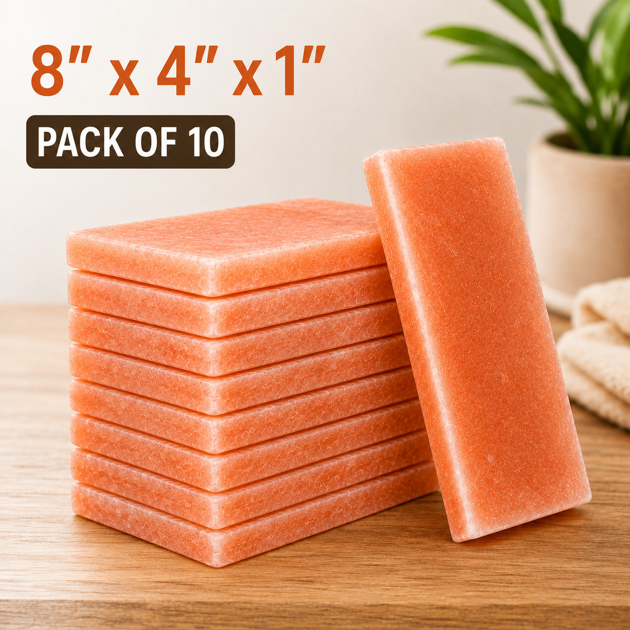 Himalayan Pink Salt Tiles 8x4x1 Pack of 10 Natural Salt Blocks Spa Sauna Wall