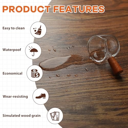 Wood Grain Vinyl Flooring Roll5.7″ x8″ Peel & 15.7″x 118″(40x 300 cm) 1 Brown