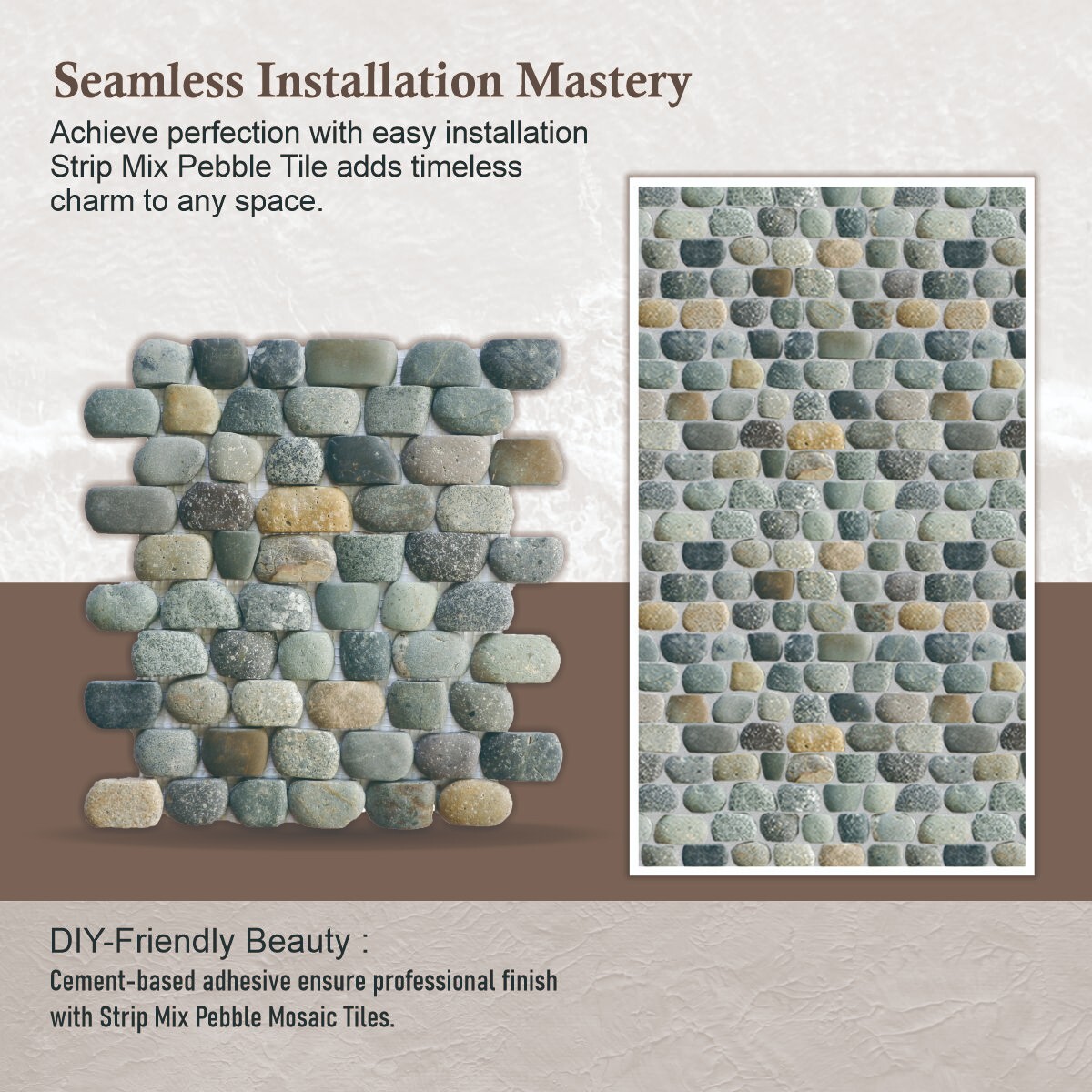 Strip Mix Natural Stone Mosaic Wall & Floor Tile ($15.95/SqFt)