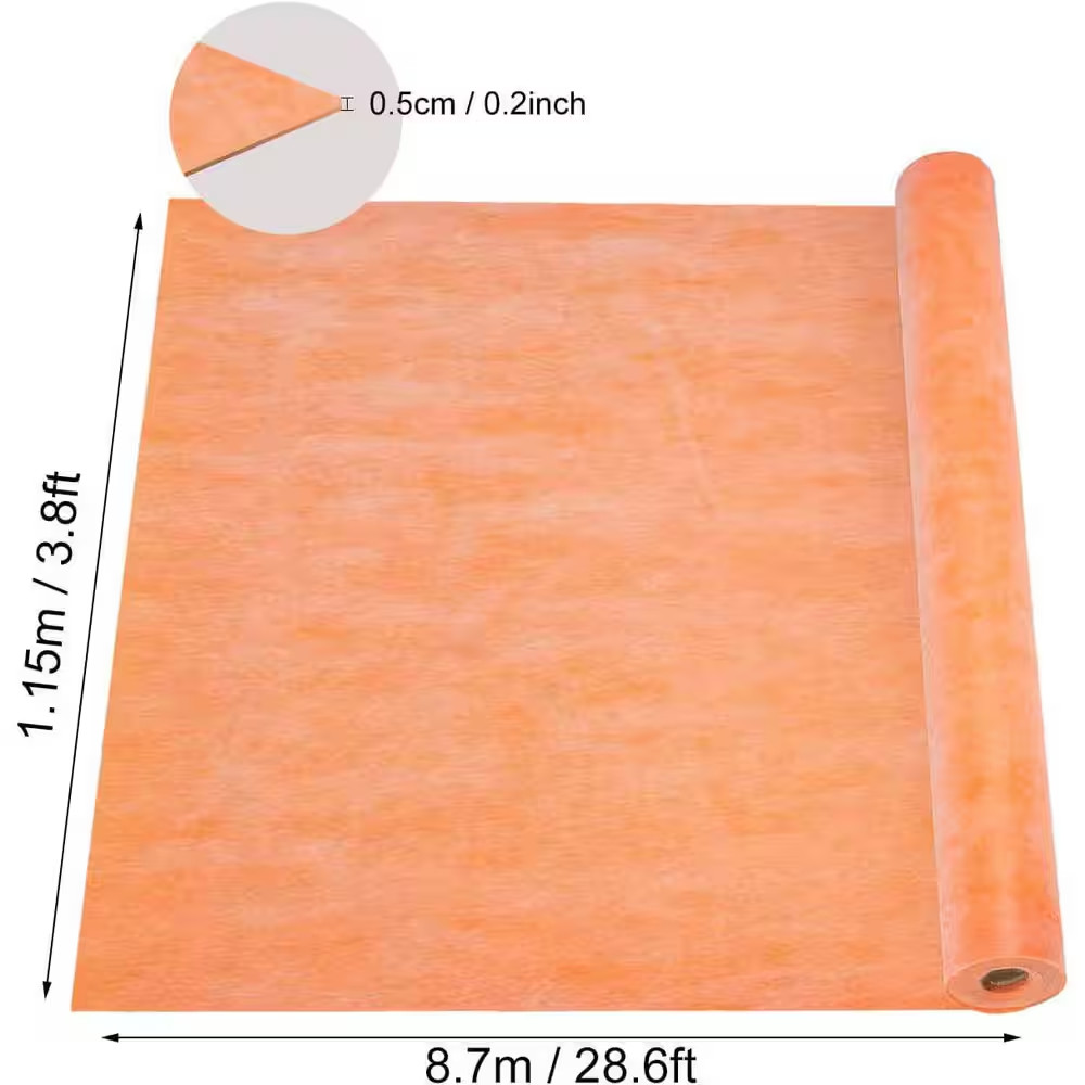 Waterproof Membrane for Shower 108 Sq. Ft. Polyethylene Fabric Roll 19.7 Mil Thi