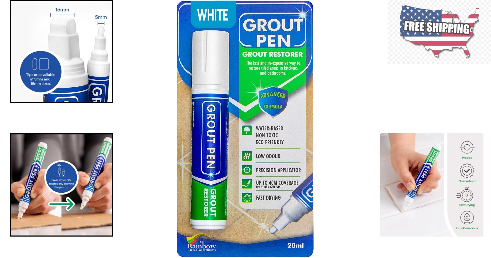 Easy Grout Restoration: 20mL Waterproof White Paint Pen for All Tile Surfaces