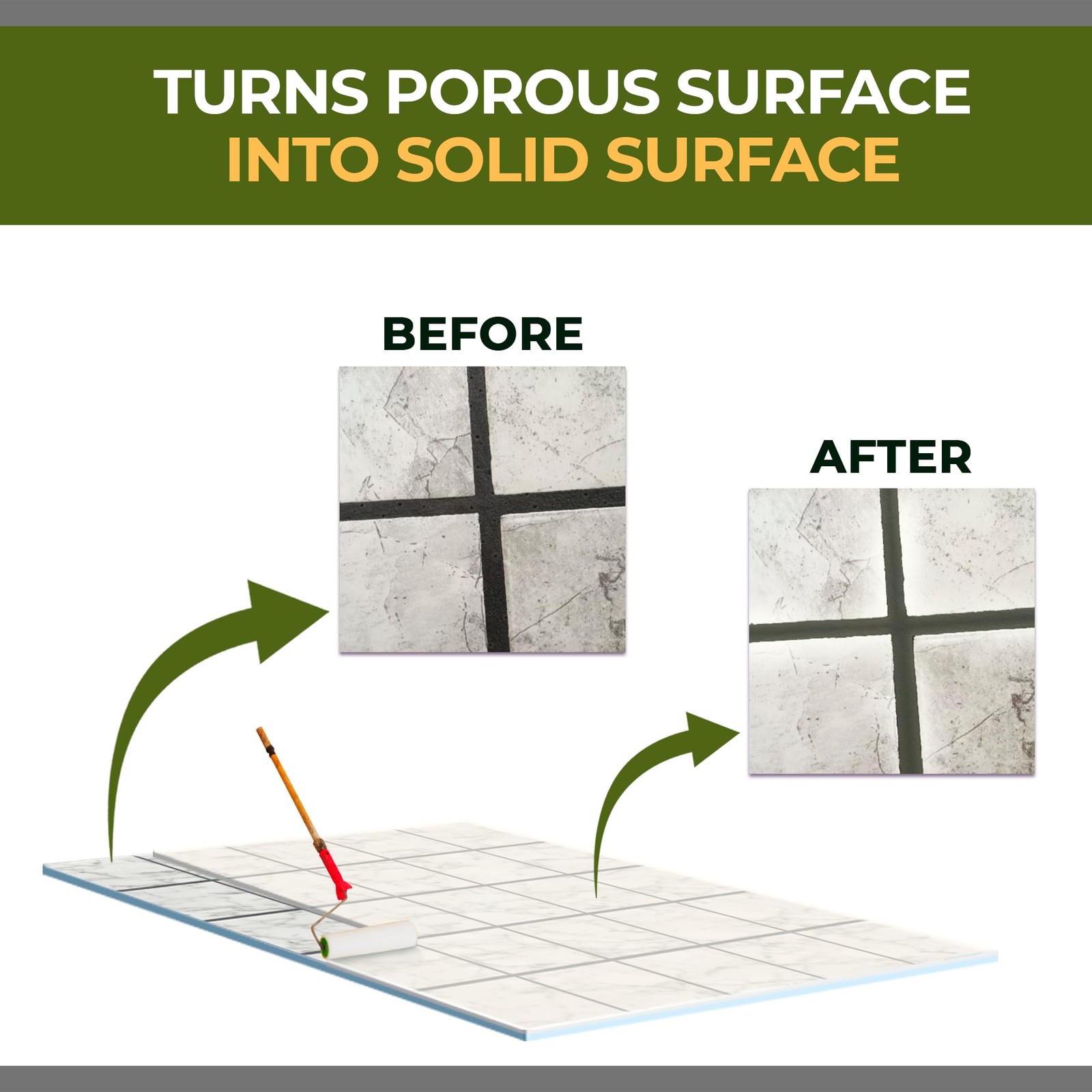 GlazeGuard Satin Grout Sealer & Tile Sealer for Ceramic & Porcelain – Clear W…