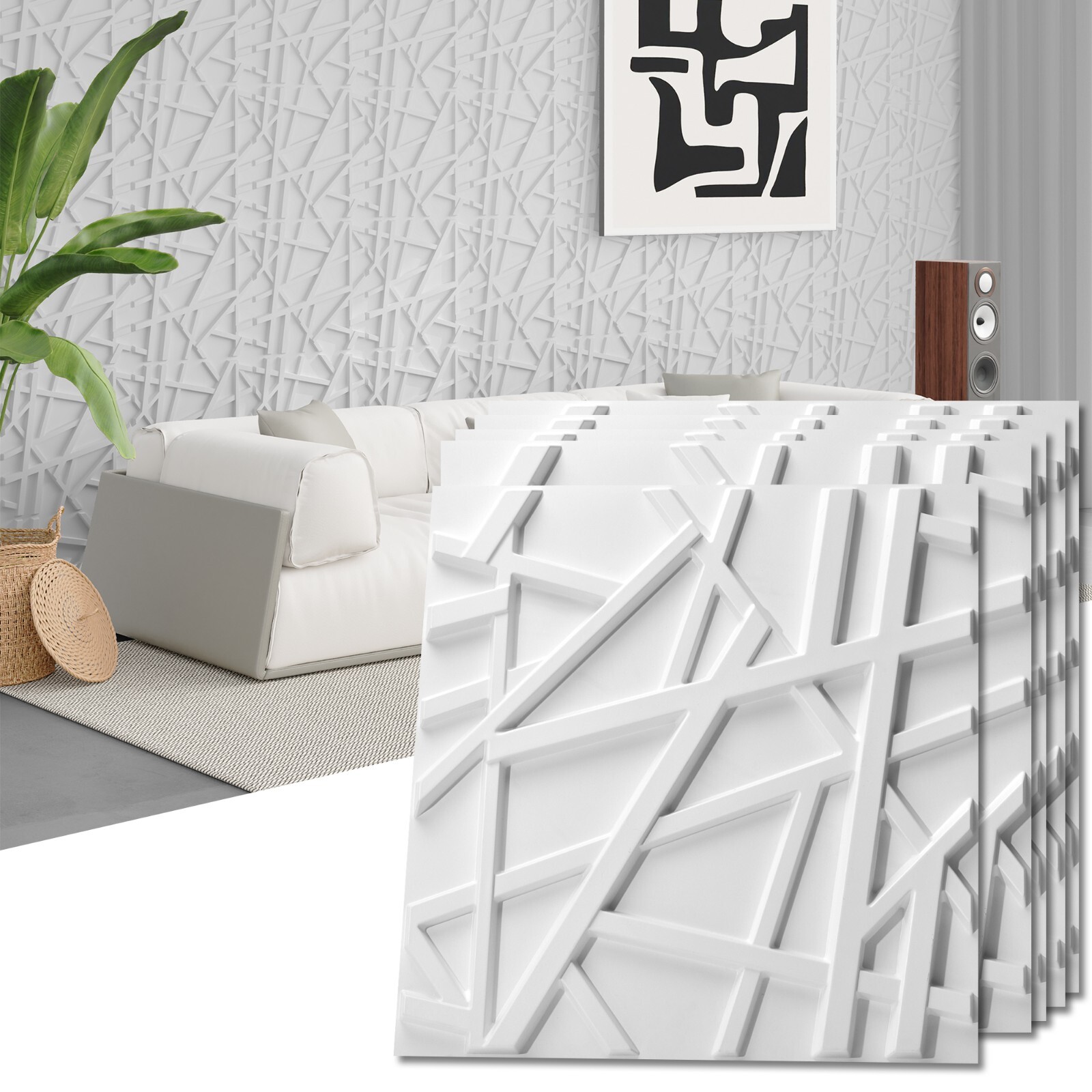 Art3d 12-Pack 19.7″x19.7″ PVC 3D Wall Panels , Wall Covering,32 sq.ft/case