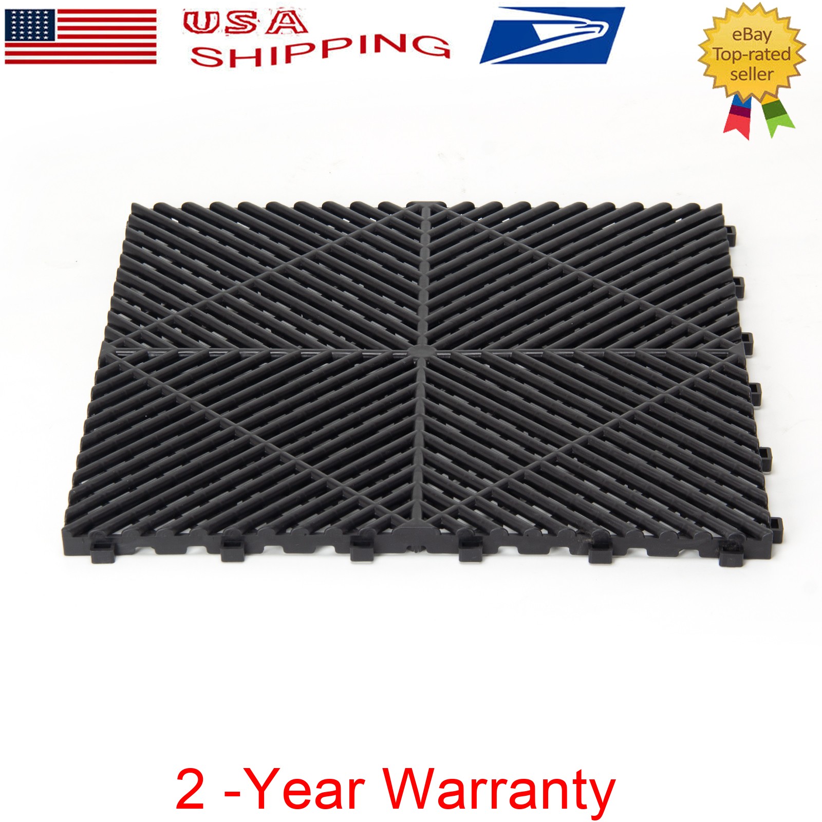 50Pcs Garage Floor Tiles Interlocking PVC 15.75”x15.75” Vented Water Drainage