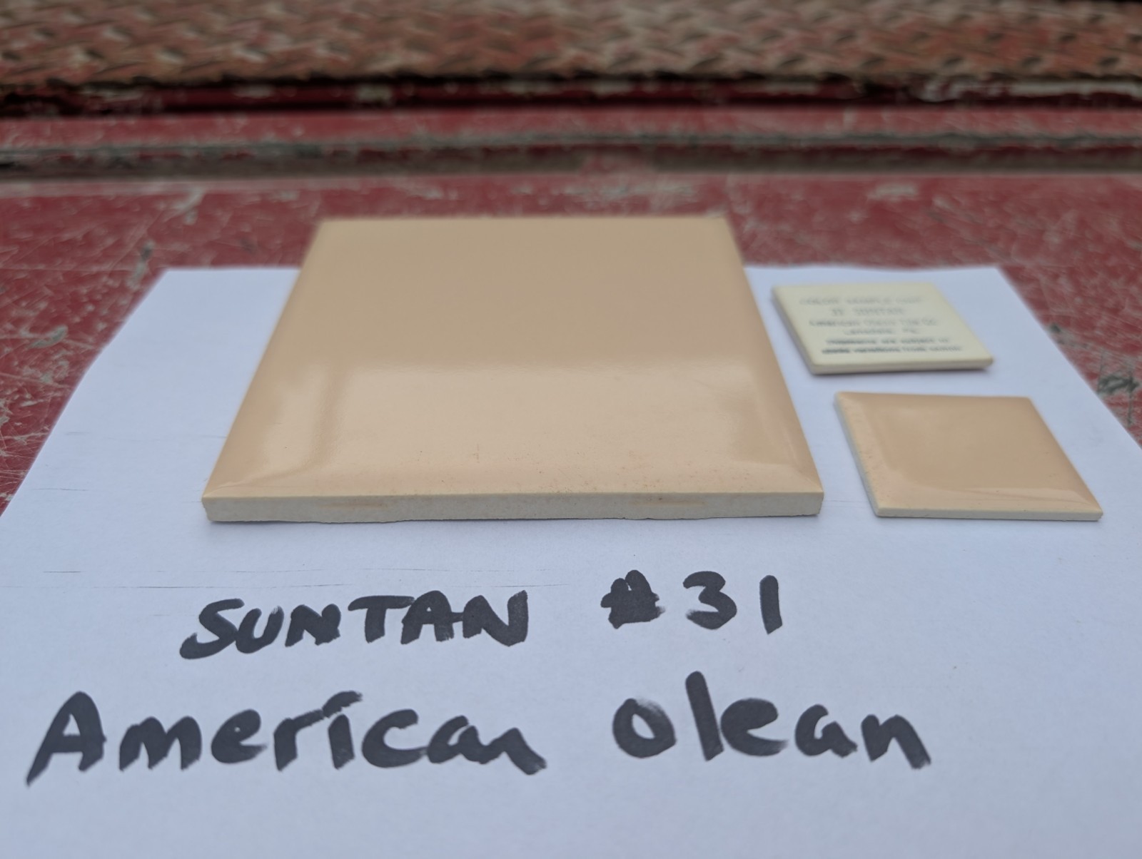 4 pcs American Olean Vintage Ceramic Wall Tile 4 1/4″ Suntan NEW Color 31