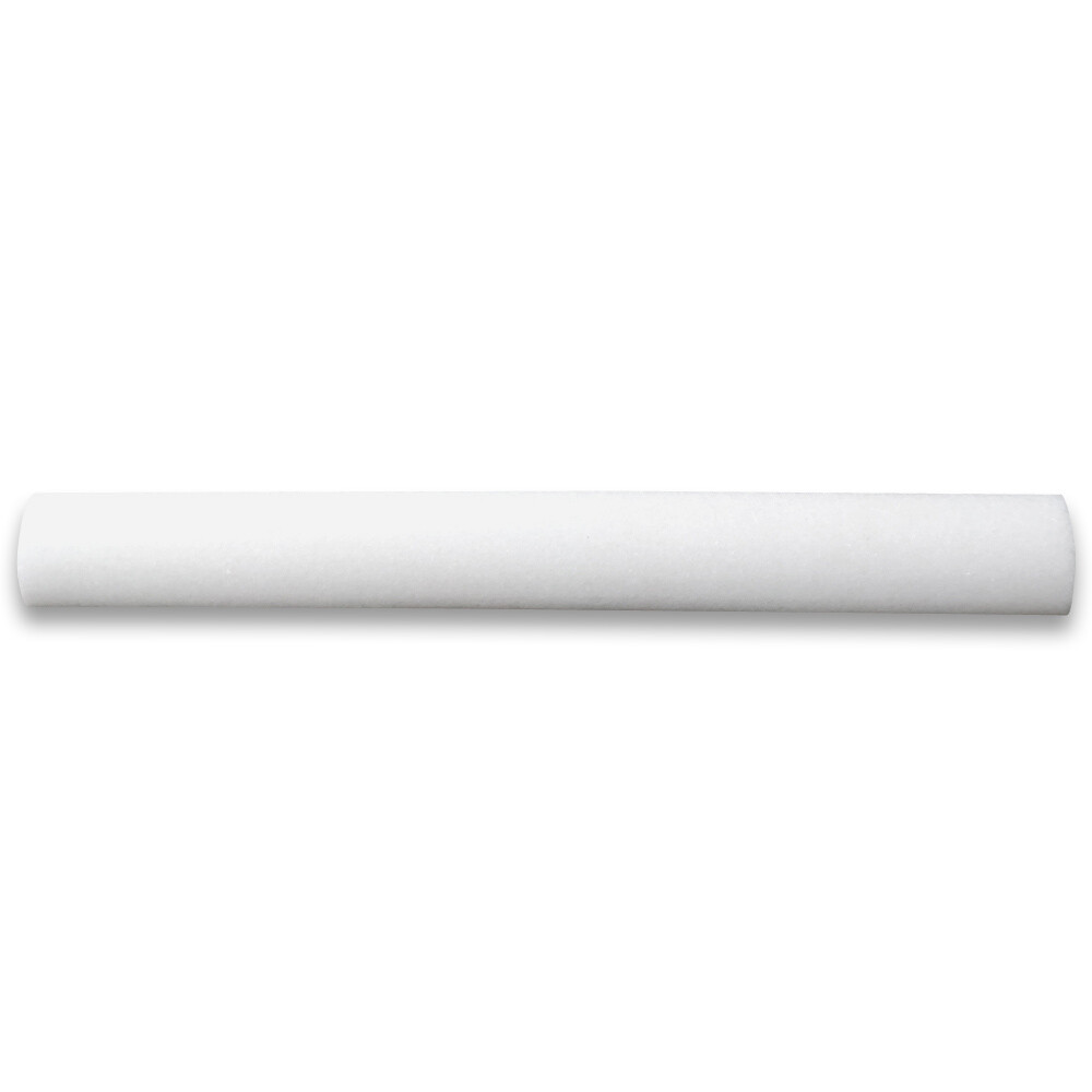 T16H Thassos White Marble Quarter Round Pencil Liner Trim Molding Honed