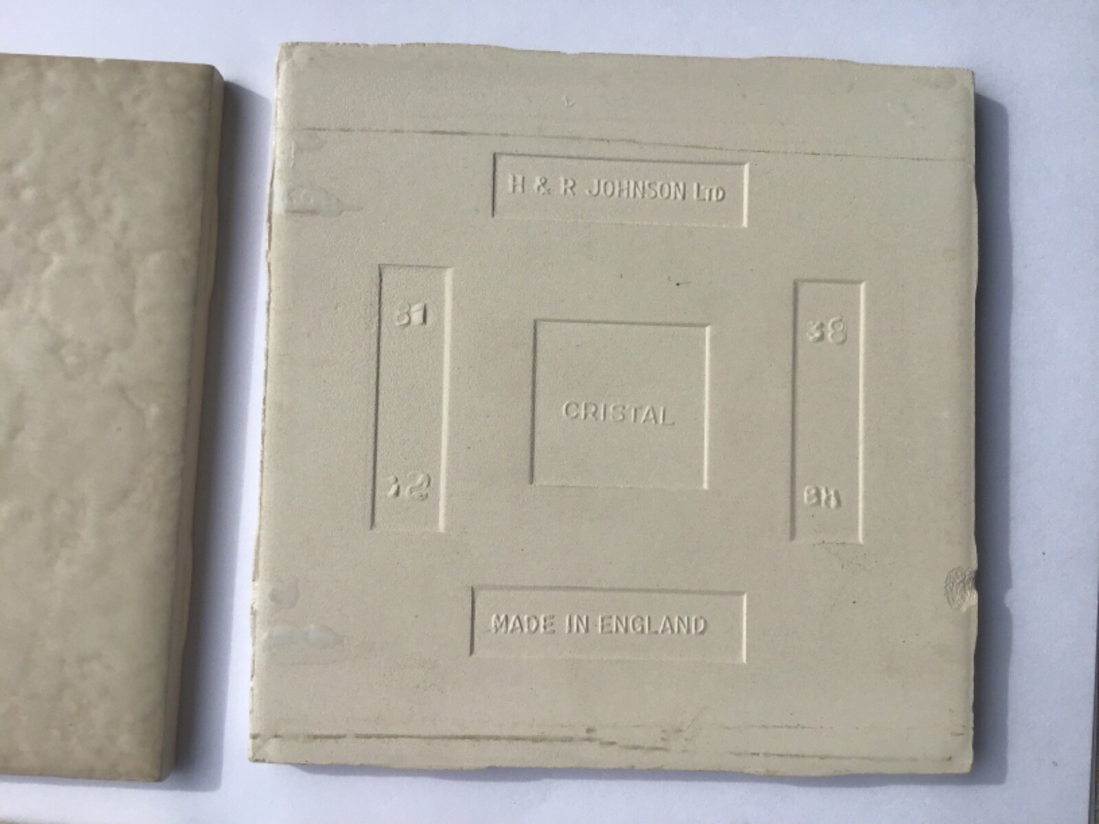 9 Pcs H & R Johnson Cristal Roma Fawn Beige Ceramic Wall Tile 4.25×4.25 NOS
