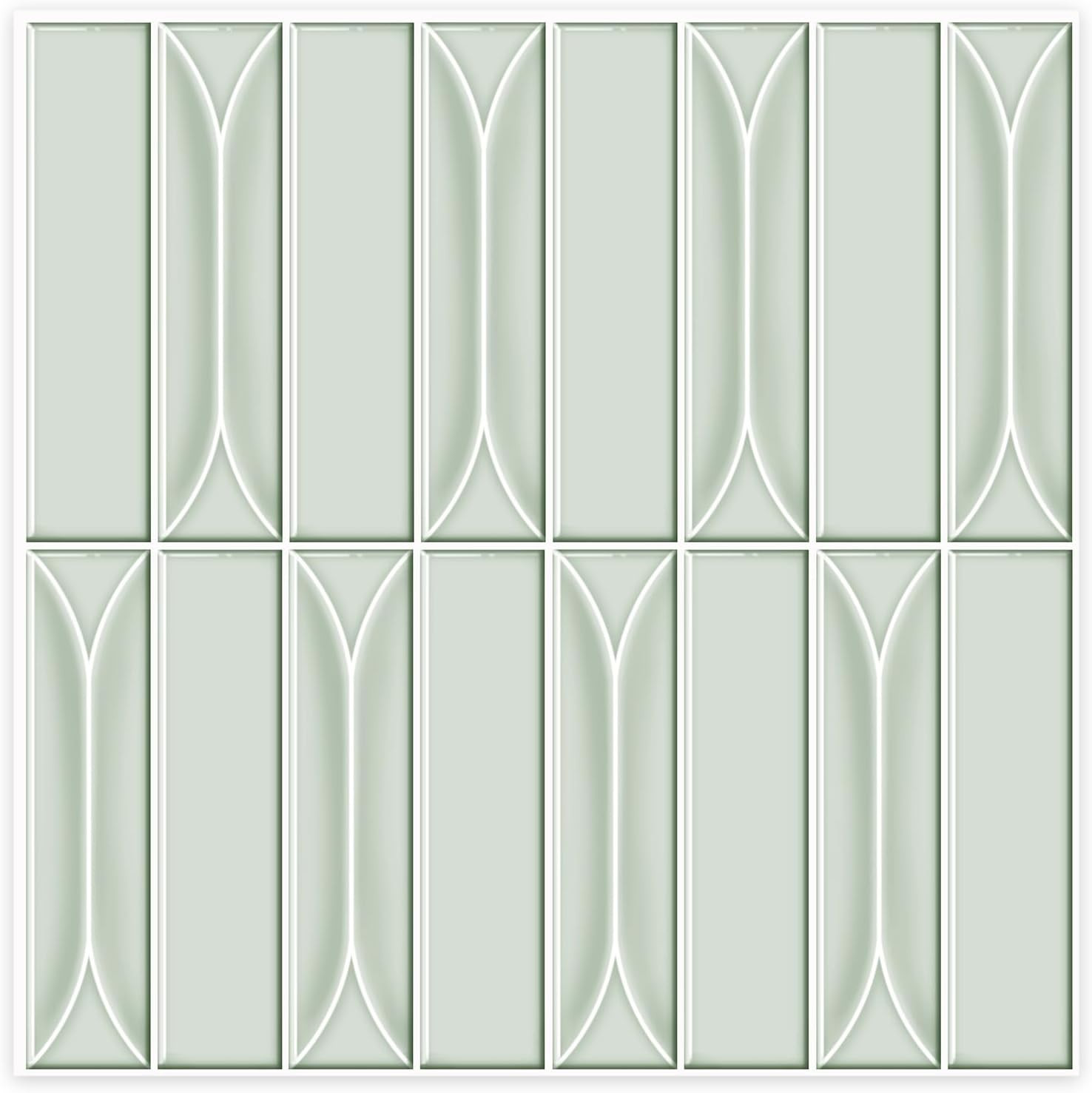 Self-Adhesive Light Green Peel and Stick Backsplash Tiles for Kitchen & Bath