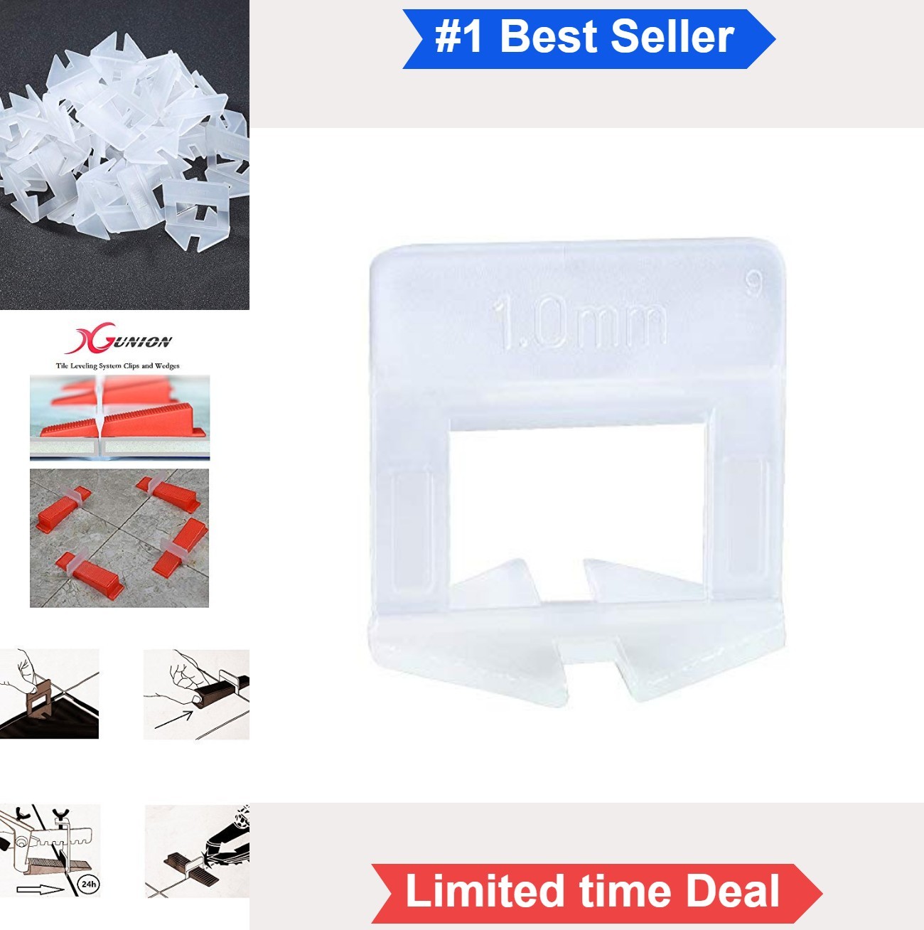 Tile Leveling System Clips 400 Pcs 1mm Spacers for Floor Wall Tile Installation