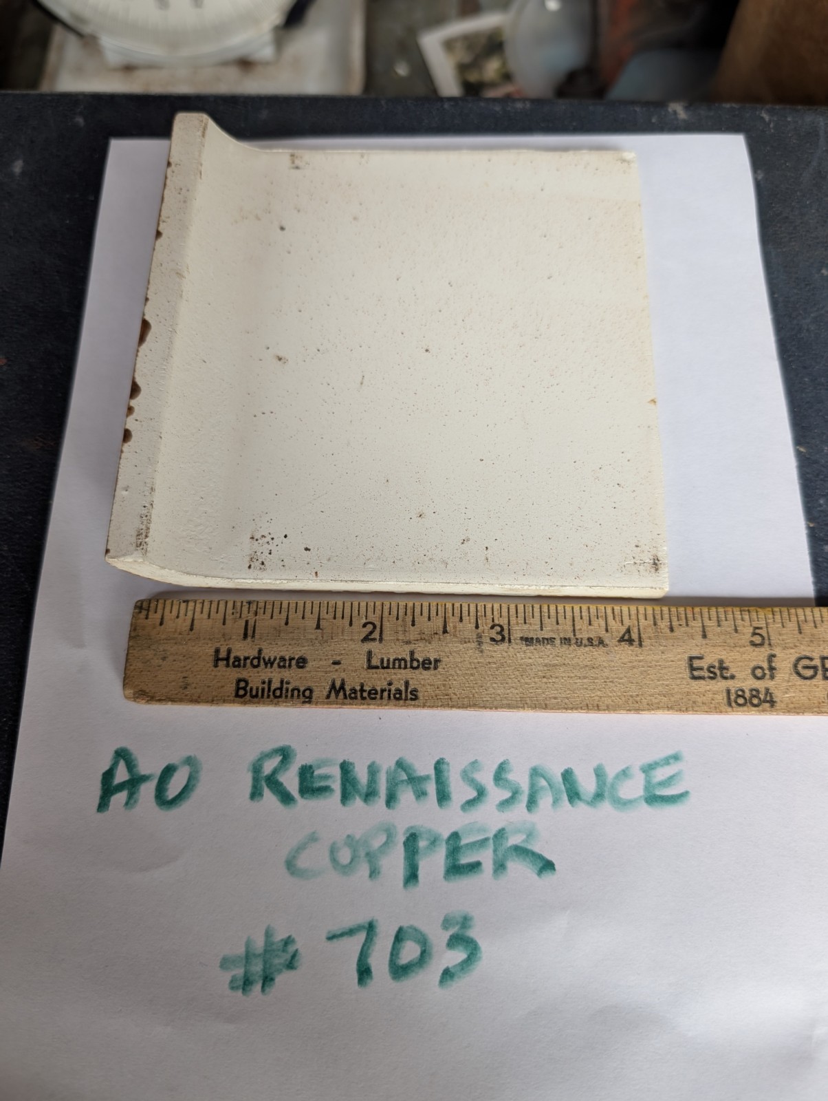 2 pcs Ceramic Tile #703 Renaissance Copper American Olean 4 1/4″ Bullnose USA
