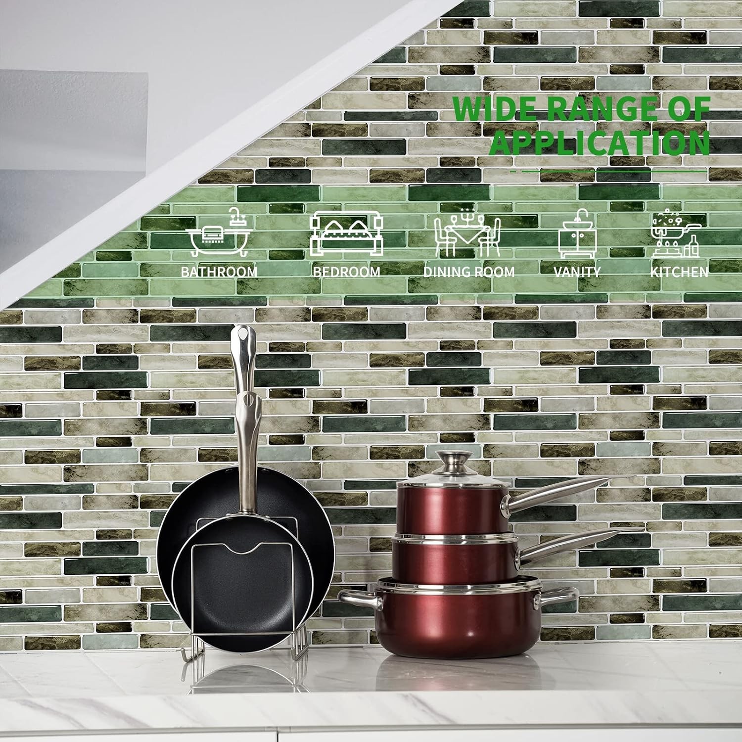Dark Brown Marble Peel and Stick Backsplash Tiles 12×12 Inch Kitchen Adhesive