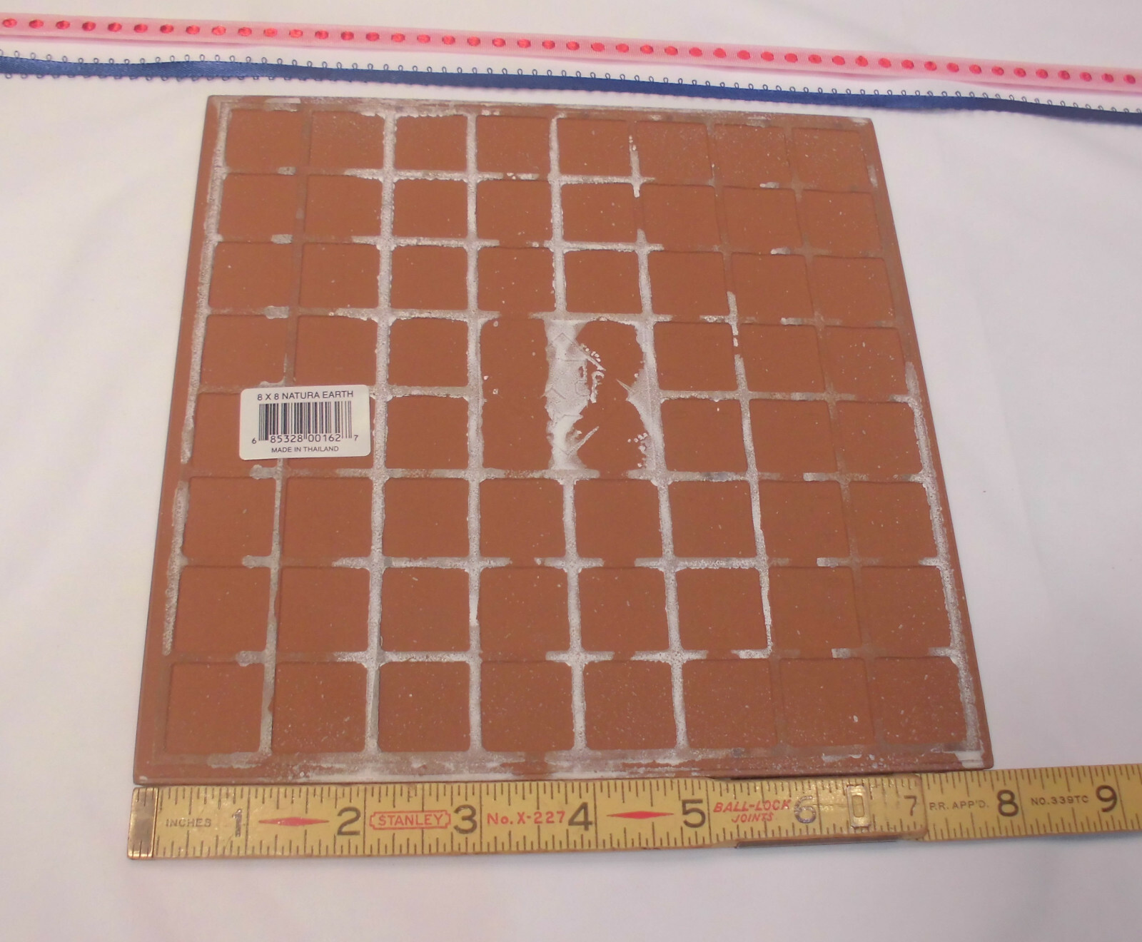 1 pc. 8″ Ceramic/Porcelain Floor Tile “Brown & Gray” Medium Flagstone Textured