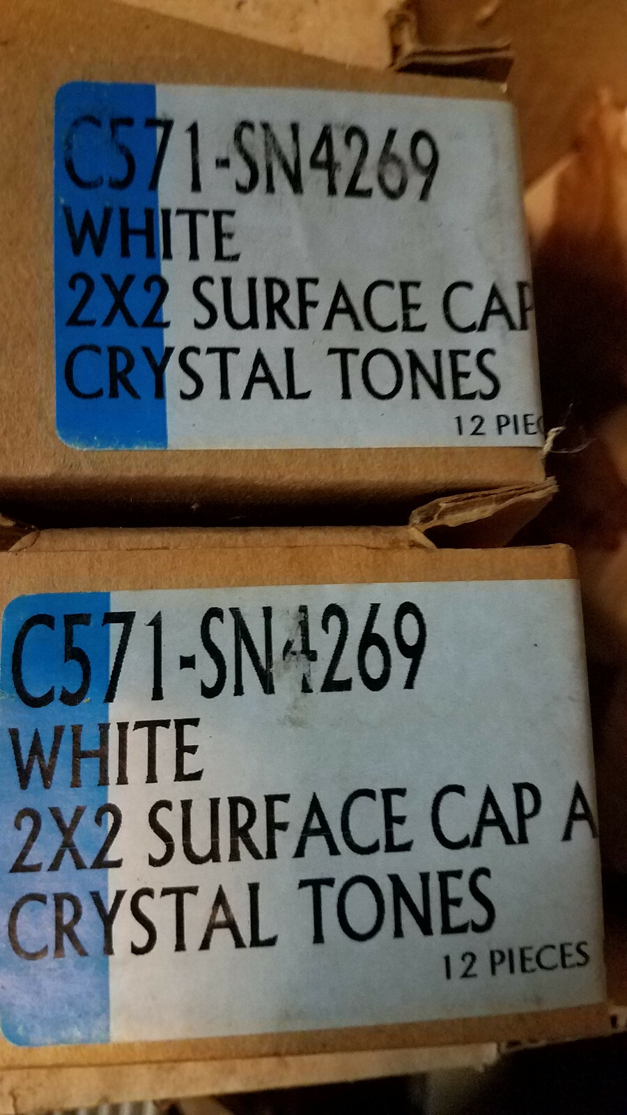 White Crystal Tone Border Surface Cap 2×6 in. Bath Tile Kitchen Shower Wall #516