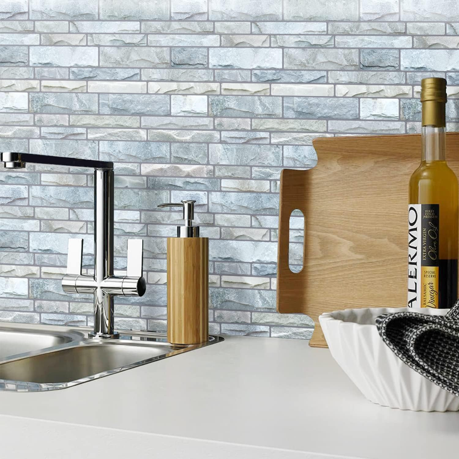 10-Sheet Peel and Stick Backsplash, 12”X12” Self Adhesive Wall Tiles