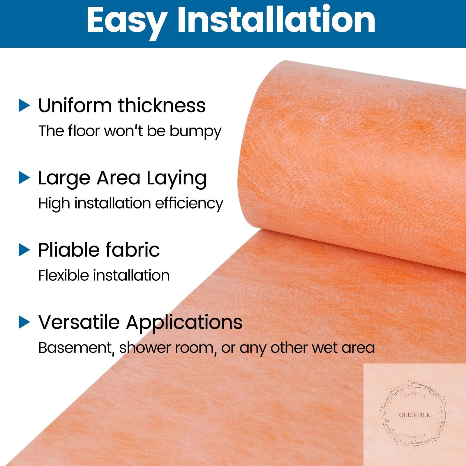 Waterproofing Membrane for Shower 3.8x33feet 125 Sq Ft 23.6 Mil Thick Uncoupling