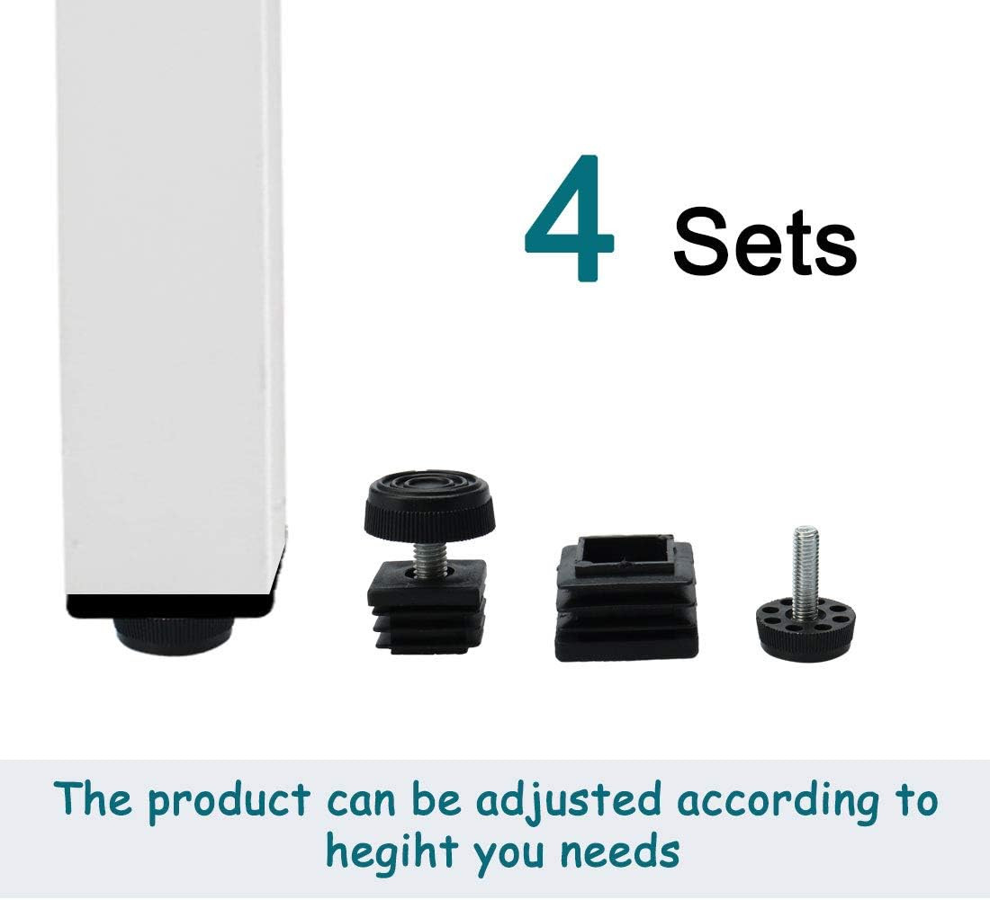 Leveling Feet 25 X 25Mm Square Insert Furniture Adjustable Leveler 4 Sets