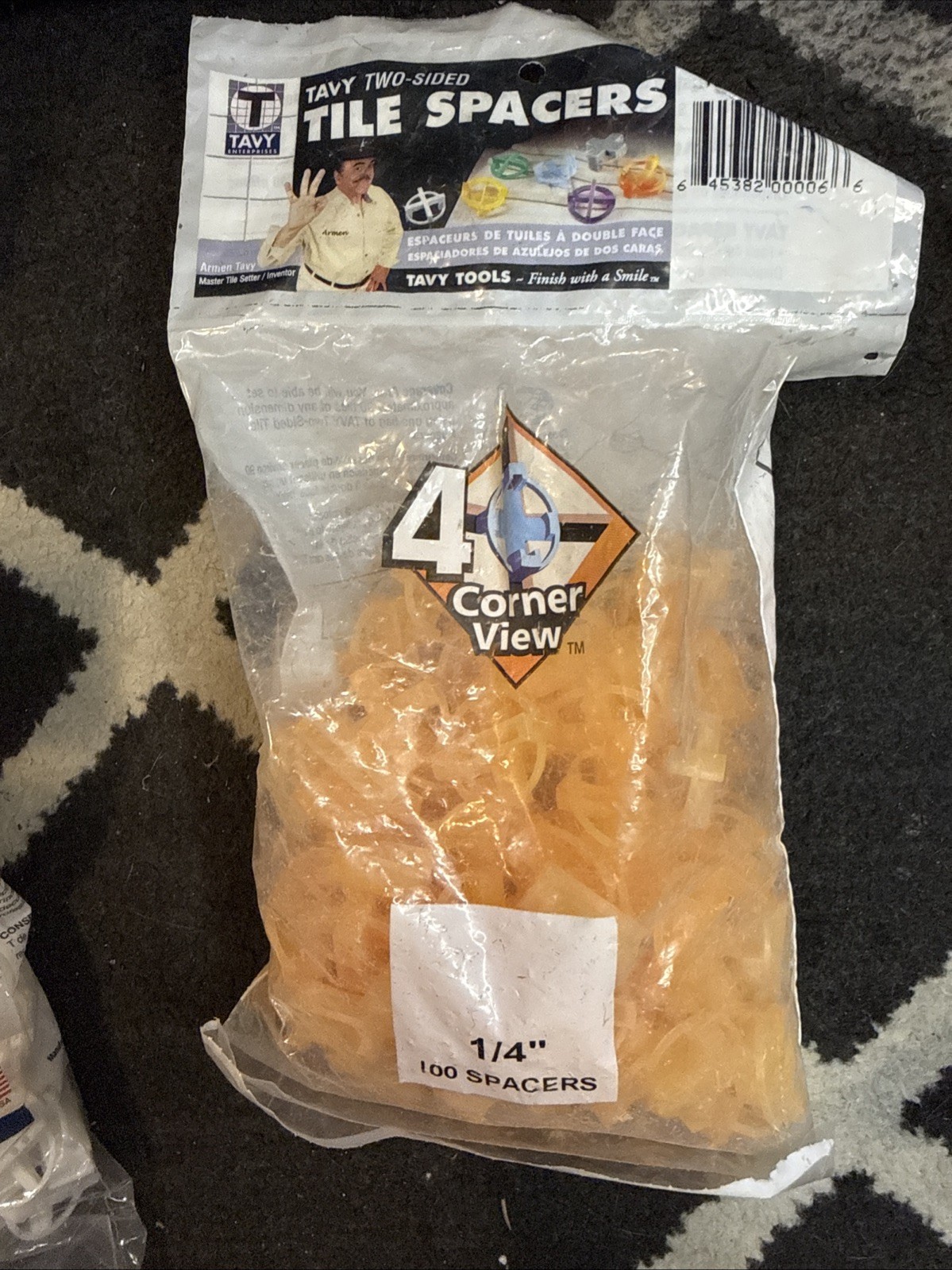 3 BAGS OF TILE SPACERS OF 1/4” & 1/8” & 1/16” Inch, 2 BAGS ARE OPEN & 1 SEALED
