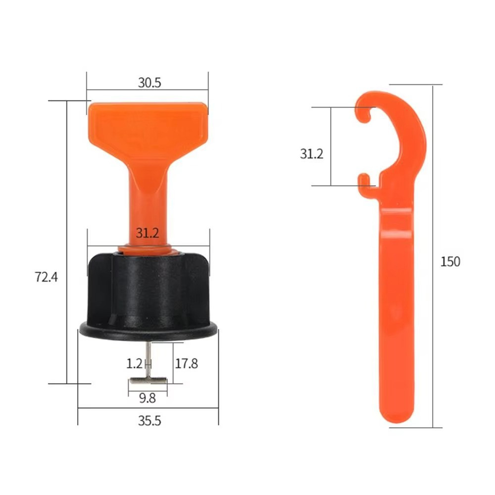 126PCS Tile Leveling System Clips Floor Spacers Reusable Ceramic Gap Tools Kit