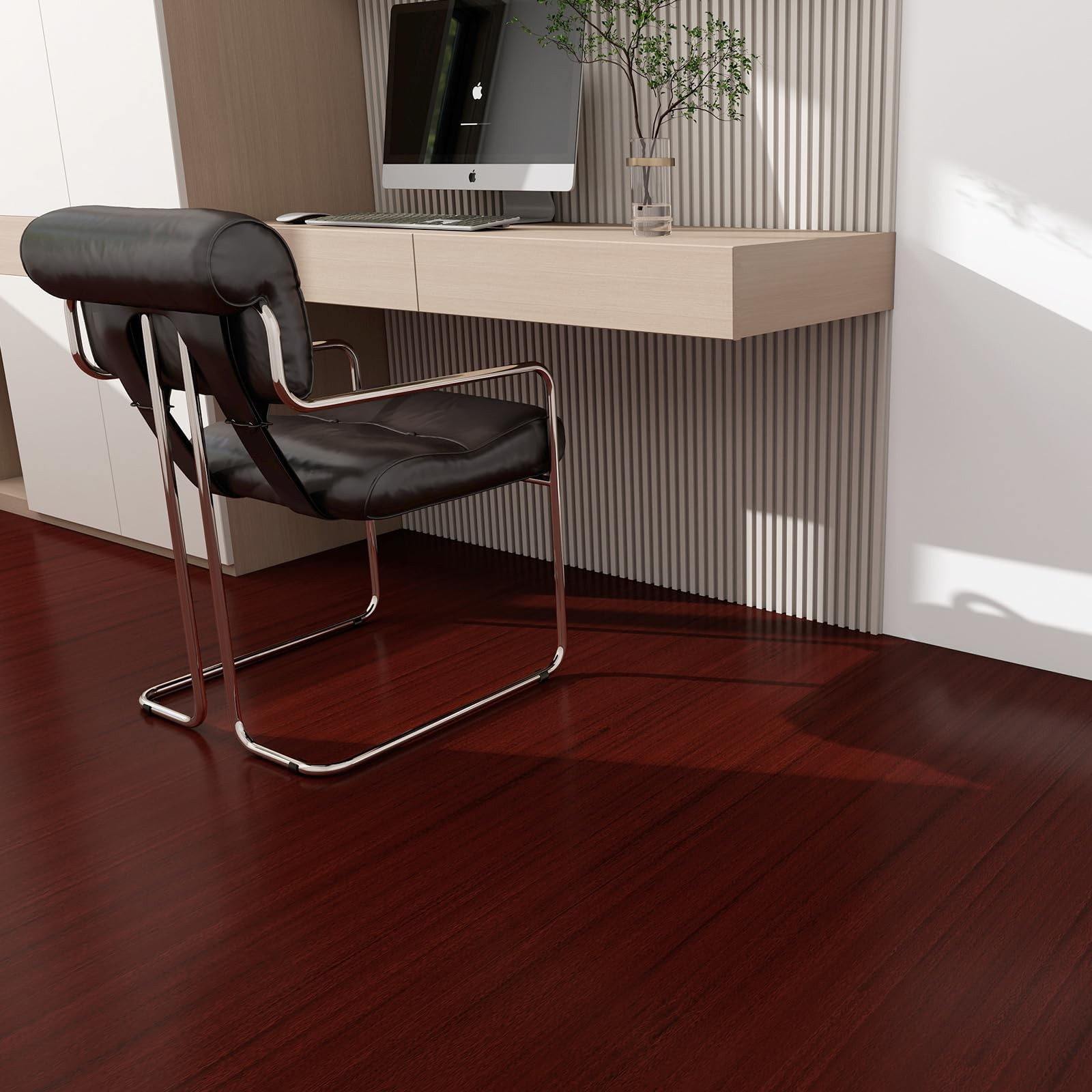 Wood Grain Vinyl Flooring Roll Thicken Peel and Stick Floor Tiles Self-Adhesi…
