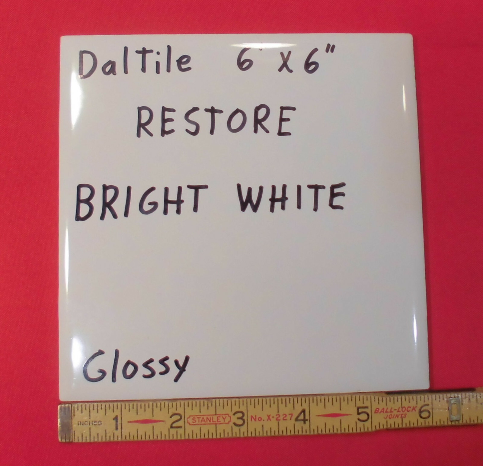 1 pc. Daltile; RESTORE Bright White; Glossy Ceramic Tile 6″ X 6″ New