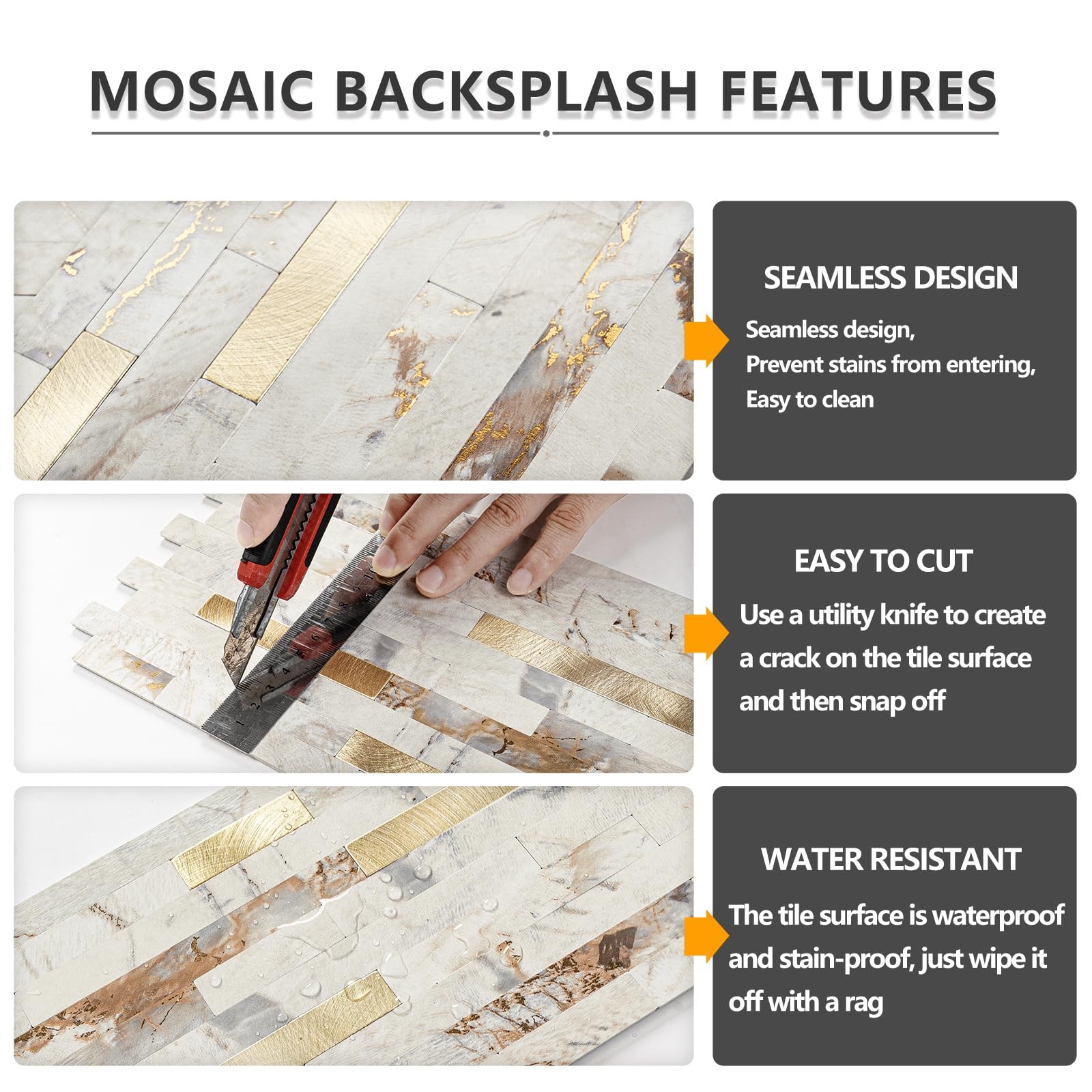 20 Sheets Peel and Stick Backsplash Tile, Stick on Backsplash for Kitchen and…