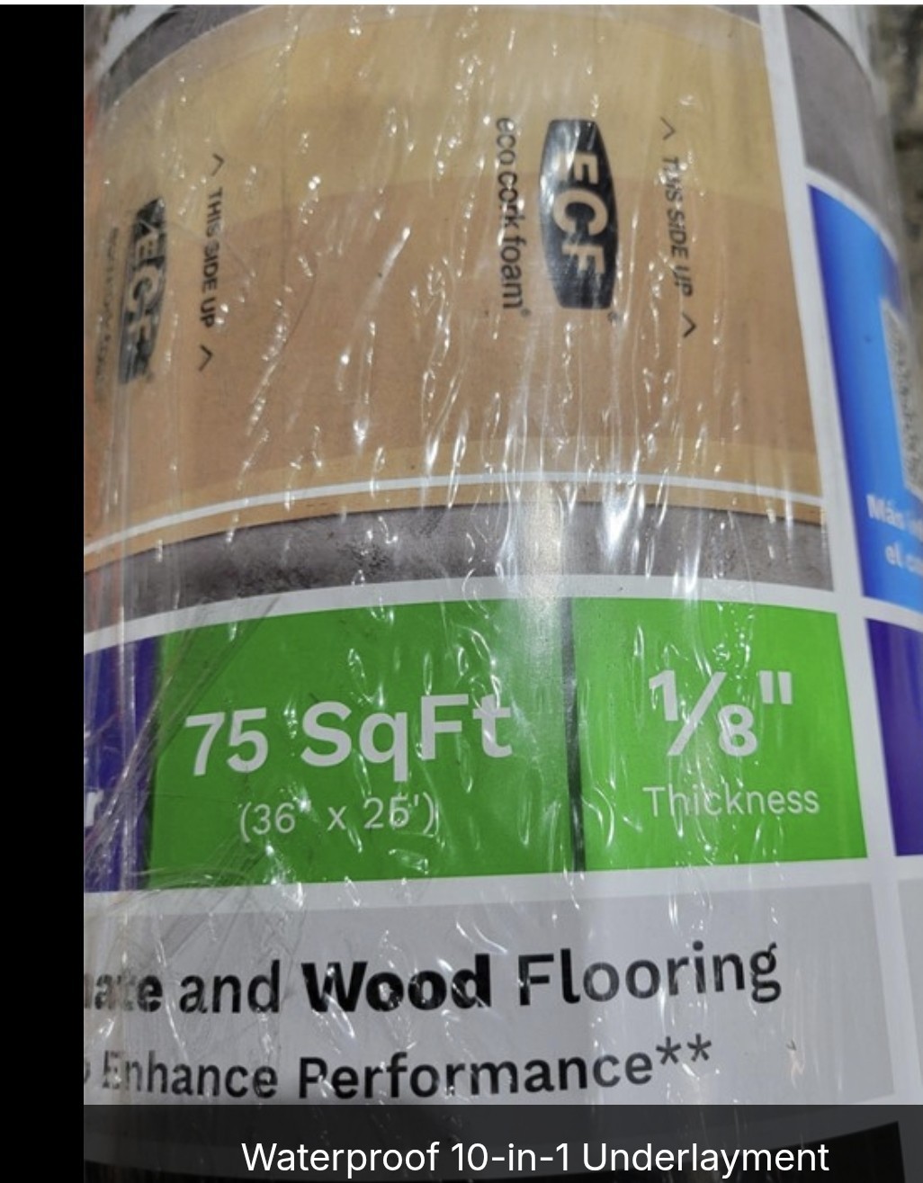 75sq ft NEW 3′ x 25’x 3.2 mm Waterproof Premium Plus Underlayment Plank Laminate