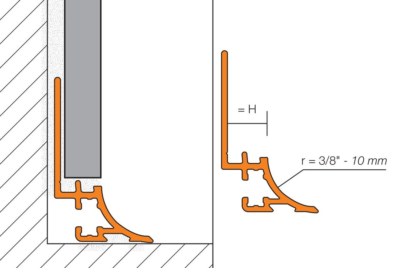 Schluter DILEX-AHKA 90° Inside Corner – Satin Anodized Aluminum