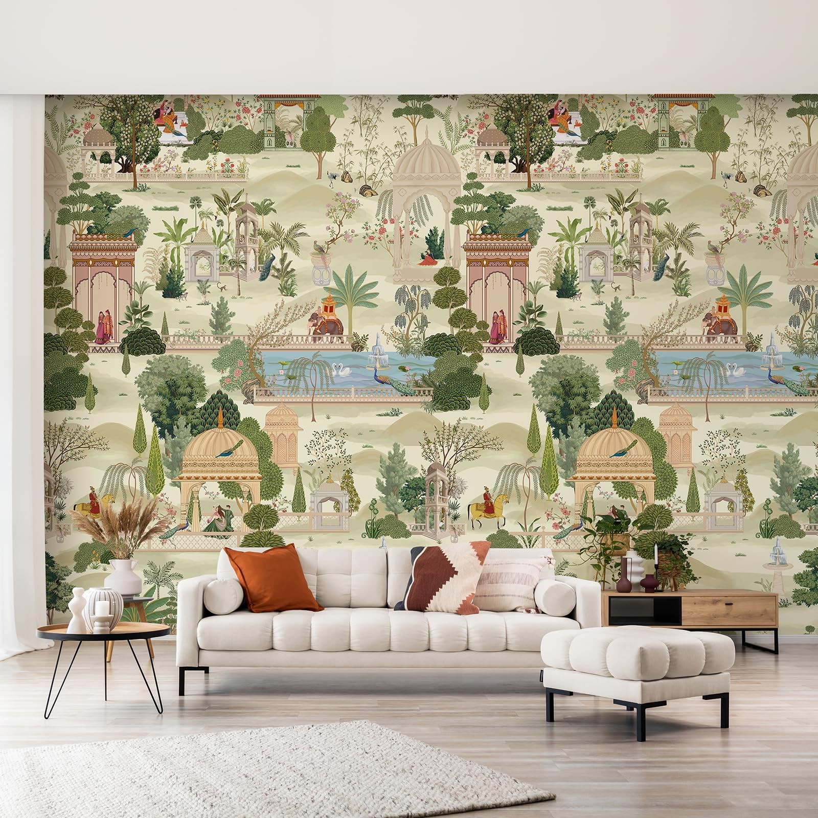 Exotic Tropical Green Wall Murals Peel and Stick 148″ W x 98″ H Botanical Ind…