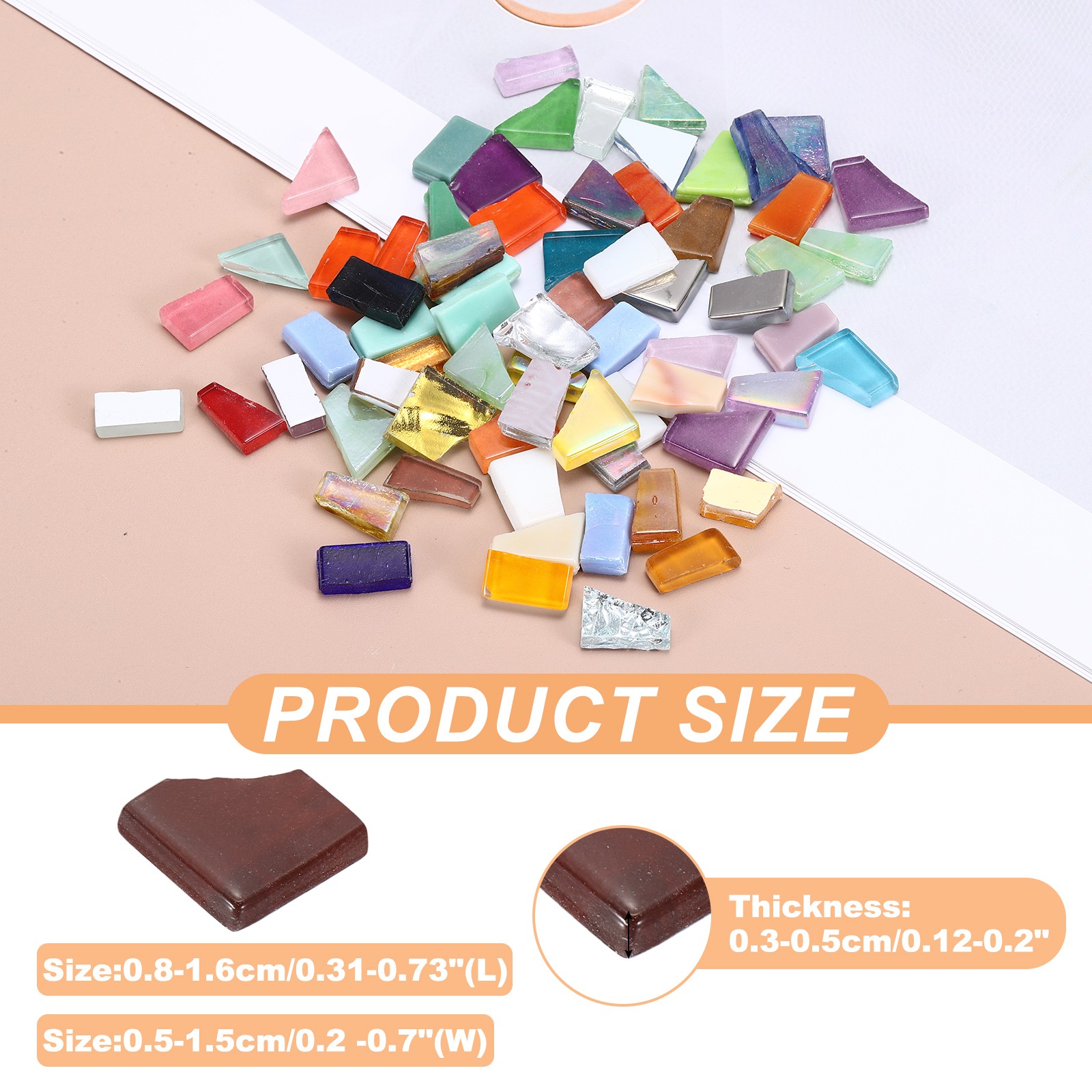 Irregular Glass Mosaic Tiles 200G/0.4LB Stained Glass Sheets Dark Series