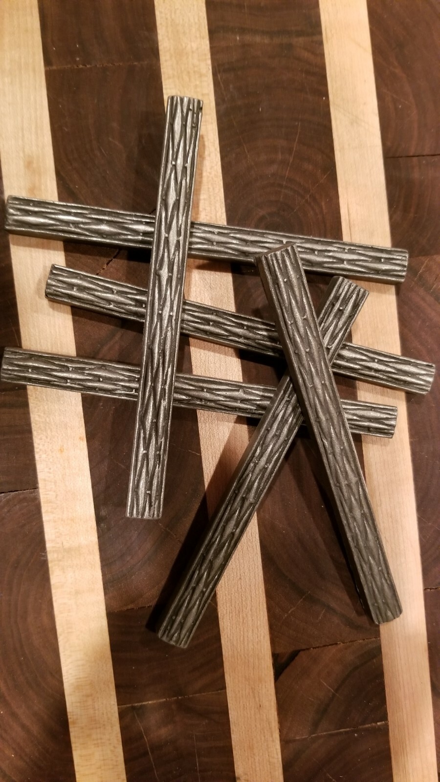 Basket Weave Pewter Tile Pencil Liner Metal Border. Brushed nickel satin finish.