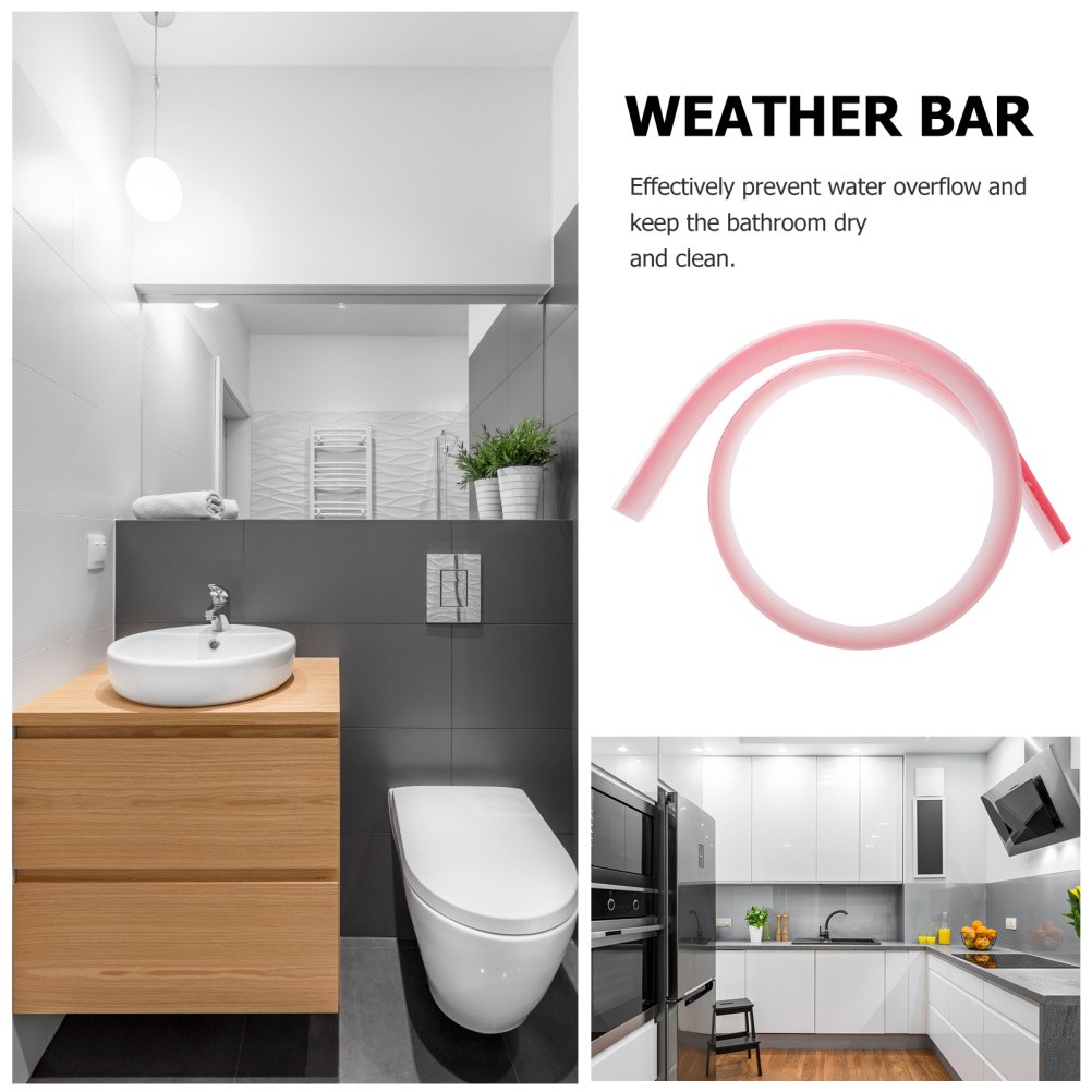 Red Shower Threshold Ramp and Water Stopper Strip for Bathroom Floor Seal