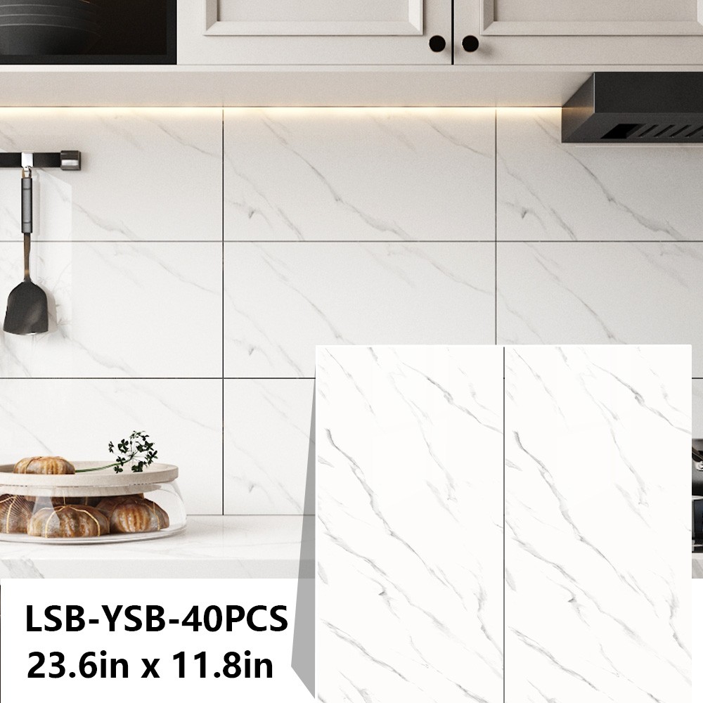 20/40pcs Oversized Marble Tiles Wall Panels Set – Self-Adhesive Marble Sheets