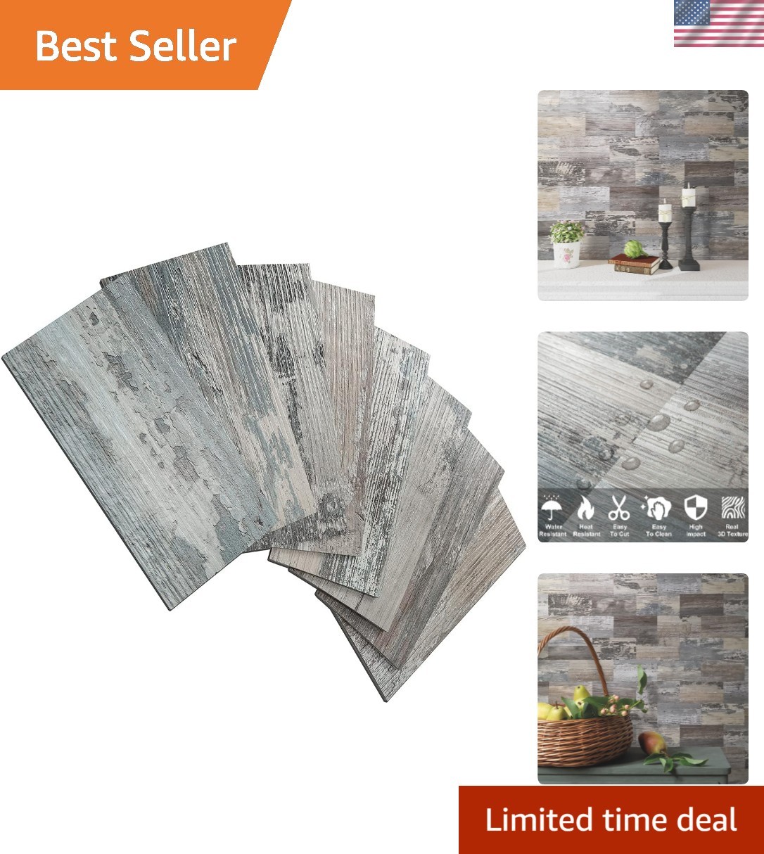 Art Deco Style Peel and Stick Subway Tiles – Waterproof PVC for Kitchen & Bath