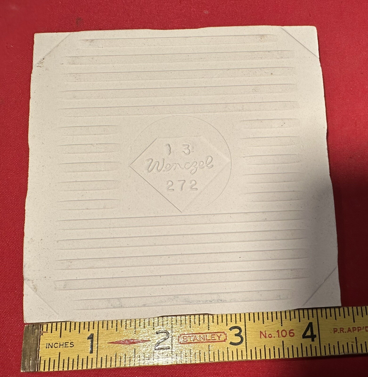 1 pc. *Almond – Bone* Crystal Glaze; Ceramic Tile by Wenczel Co. 4-5/16″ NOS