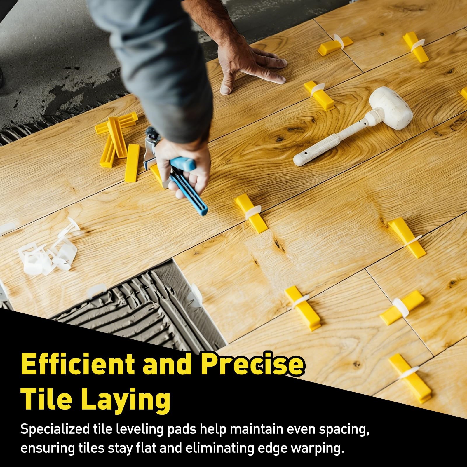 PATIKIL 900 PCS Tile Leveling System Wedges, Reusable Tile Leveling Wedges fo…