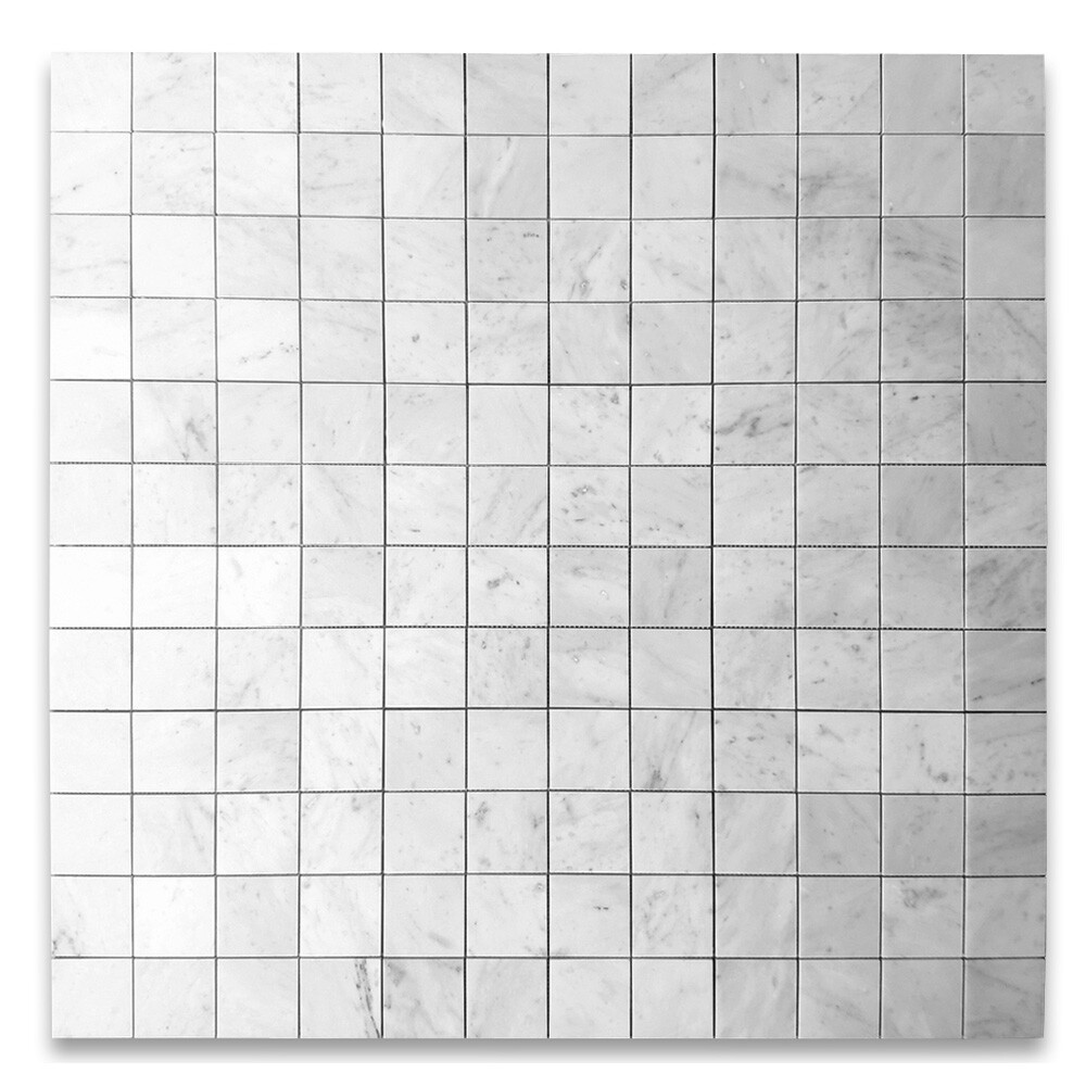 C27XH Carrara White Marble 3×3 Square Mosaic Tile Honed Wall Floor Venato