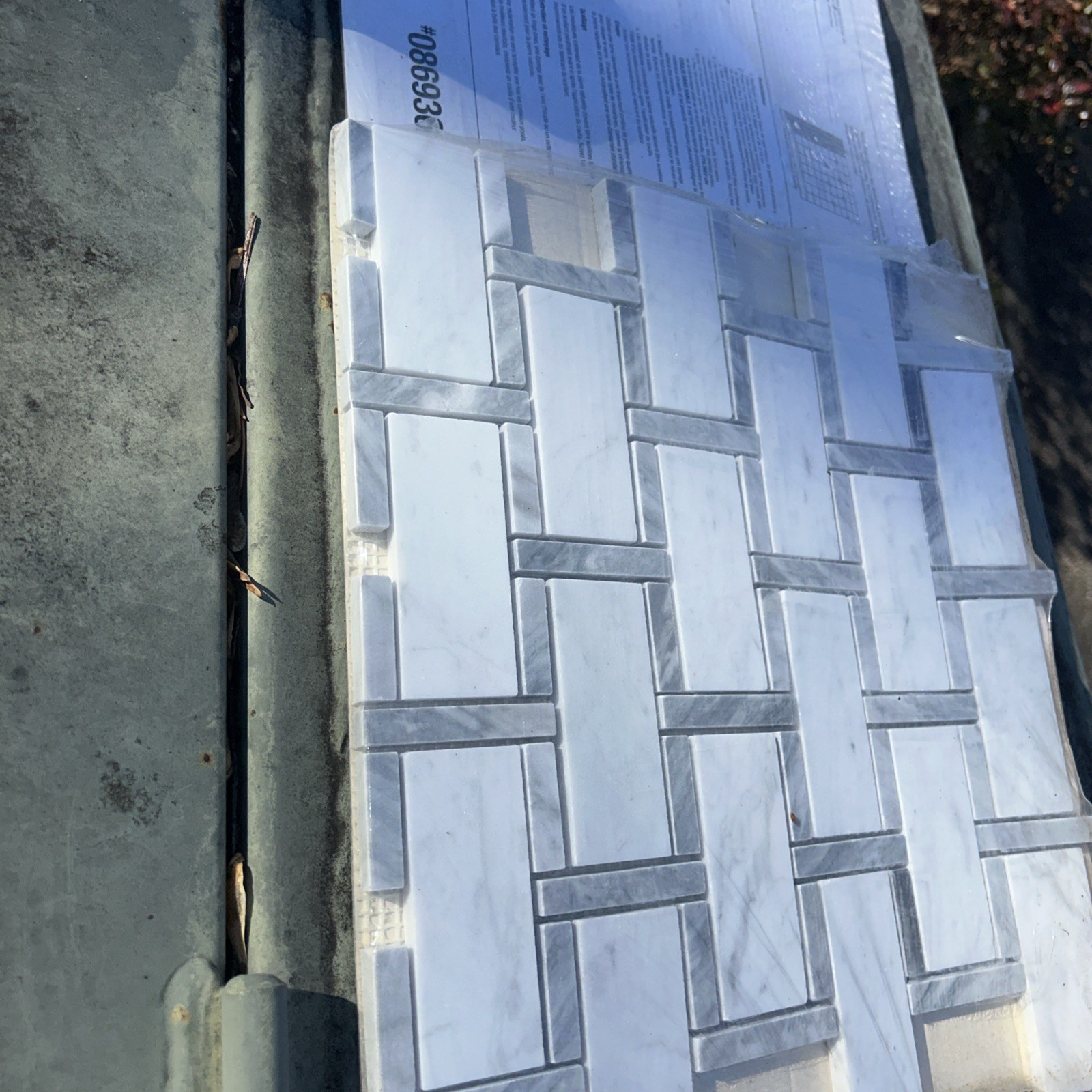 Lot of 2 /12×12” Brick Marble Mosaics #0869360 Extras from remodel. #20-905