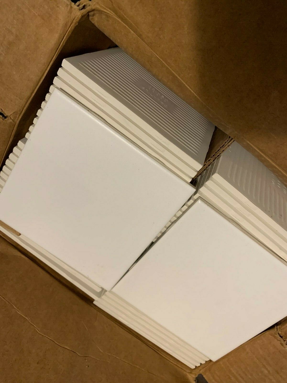 NEW VINTAGE CERAMIC DALTILE ARCTIC WHITE 1290 CRYSTALTEX 6″ X 6″