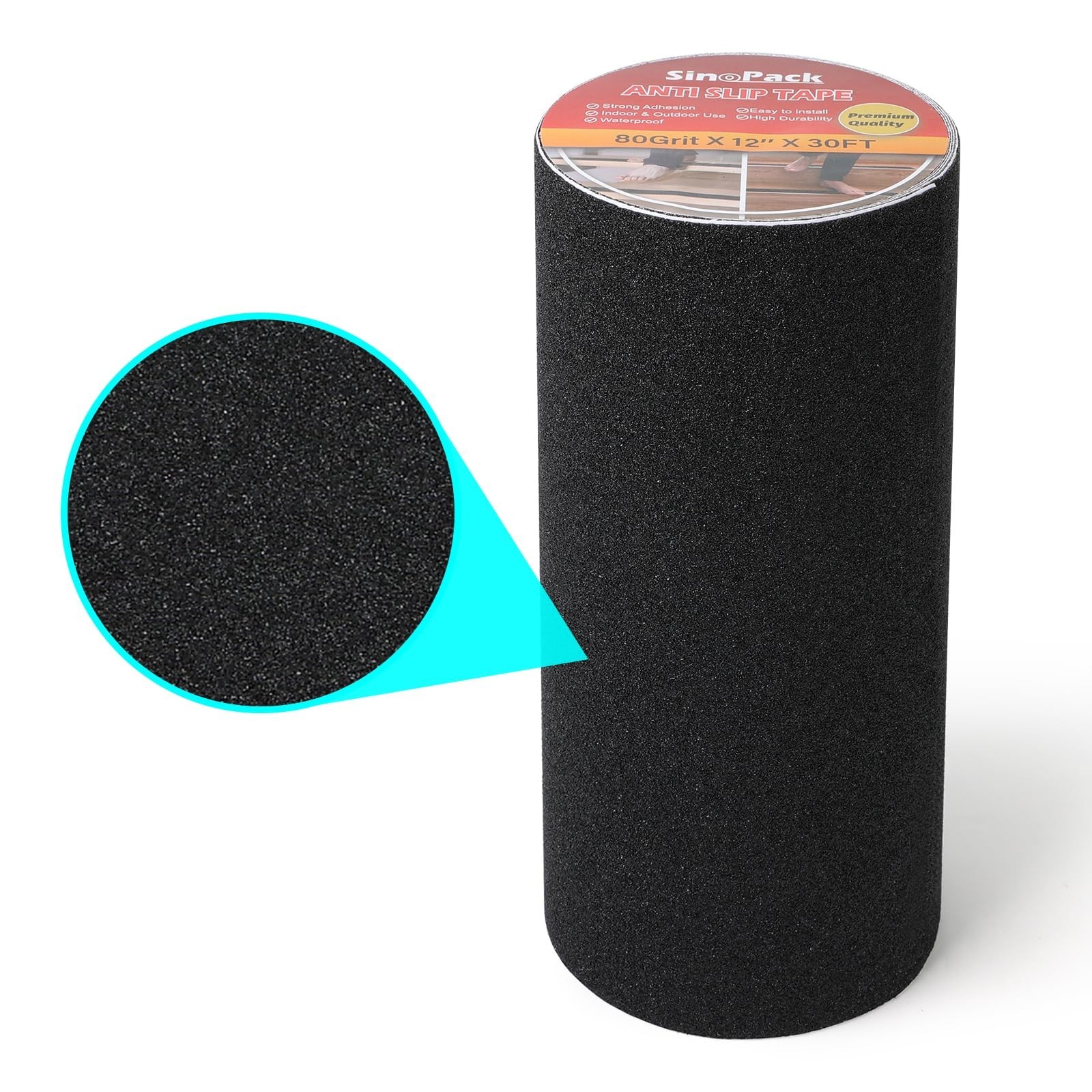 Anti Slip Tape Black – 12Inch x 30FT Non Skid Ramp for Outdoor, High Traction…