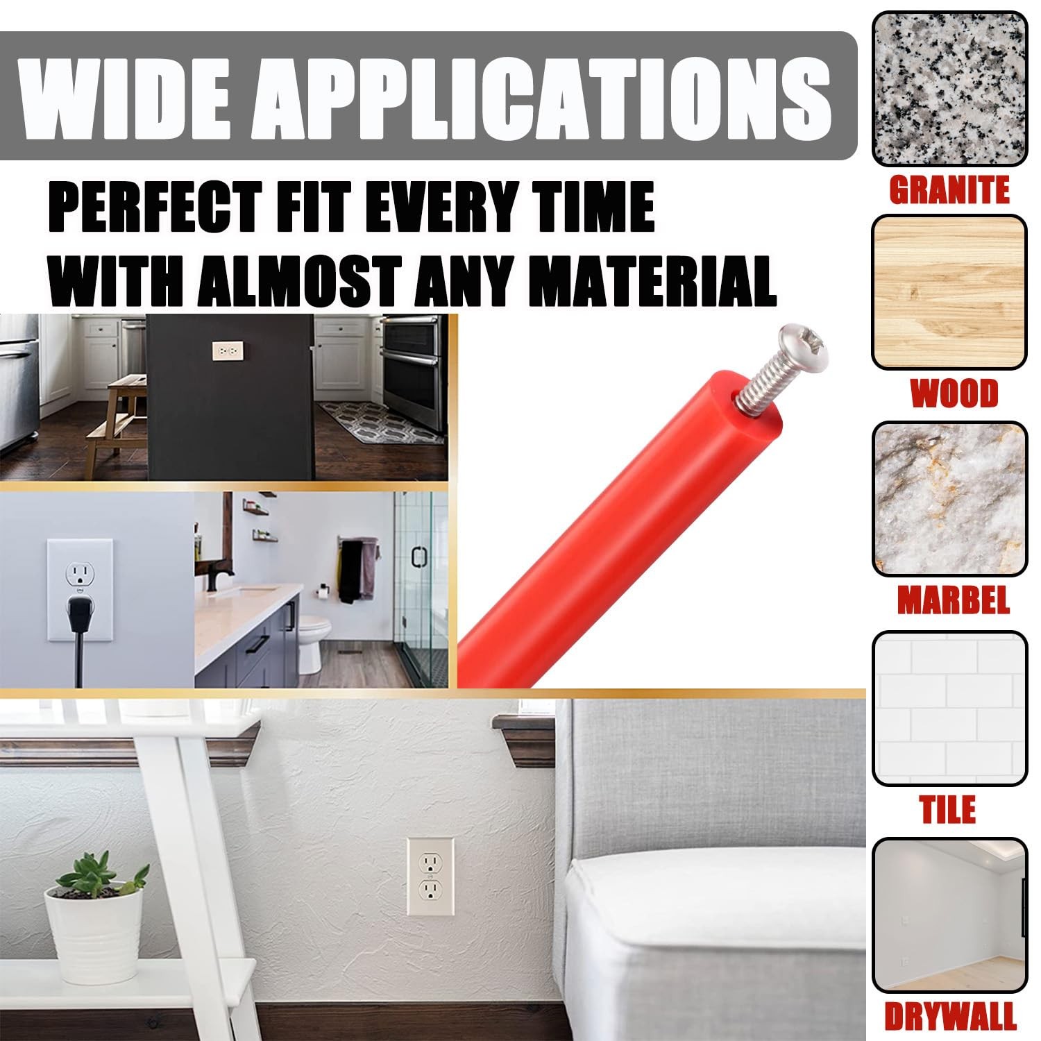 195 Pieces Electrical Outlet Extender Kit 105 One Size, red