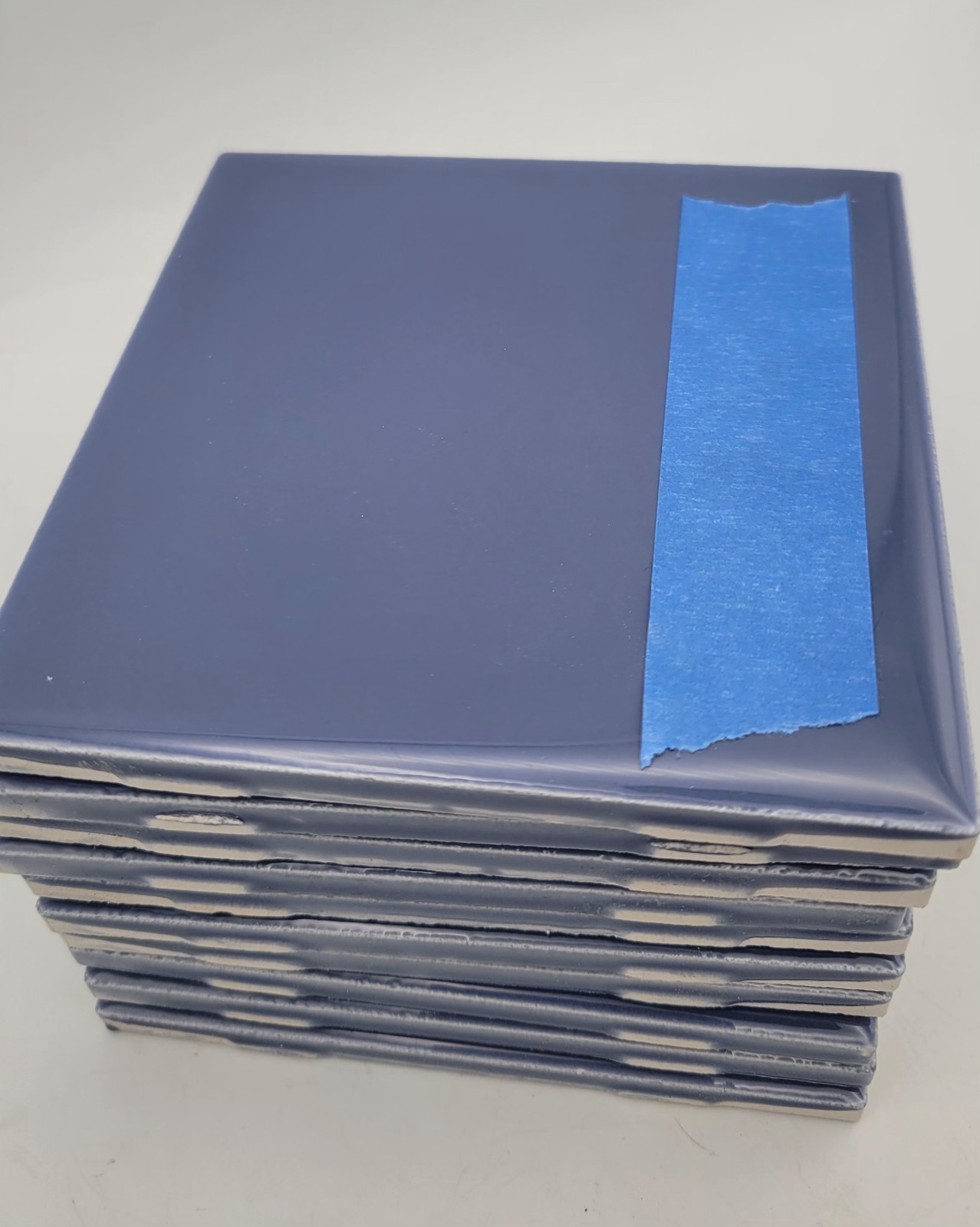Indigo Blue Ceramic Tile 4.25 X 4.25 in Shower Backsplash Subway