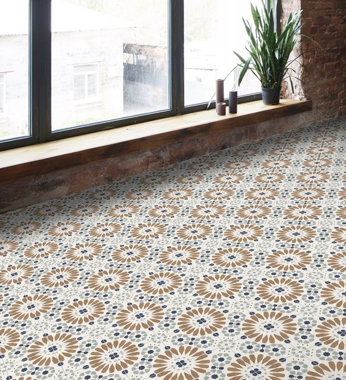 8×8 Watercolor Delicado European Porcelain Indoor Outdoor Floor Tile (Pack of 4)