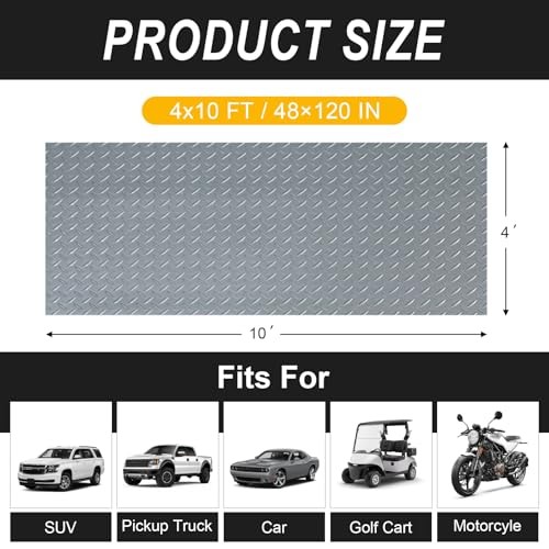 4x10FT Garage Floor Mat, 2.8mm Thickened Flooring Roll for Under 4*10FT Grey